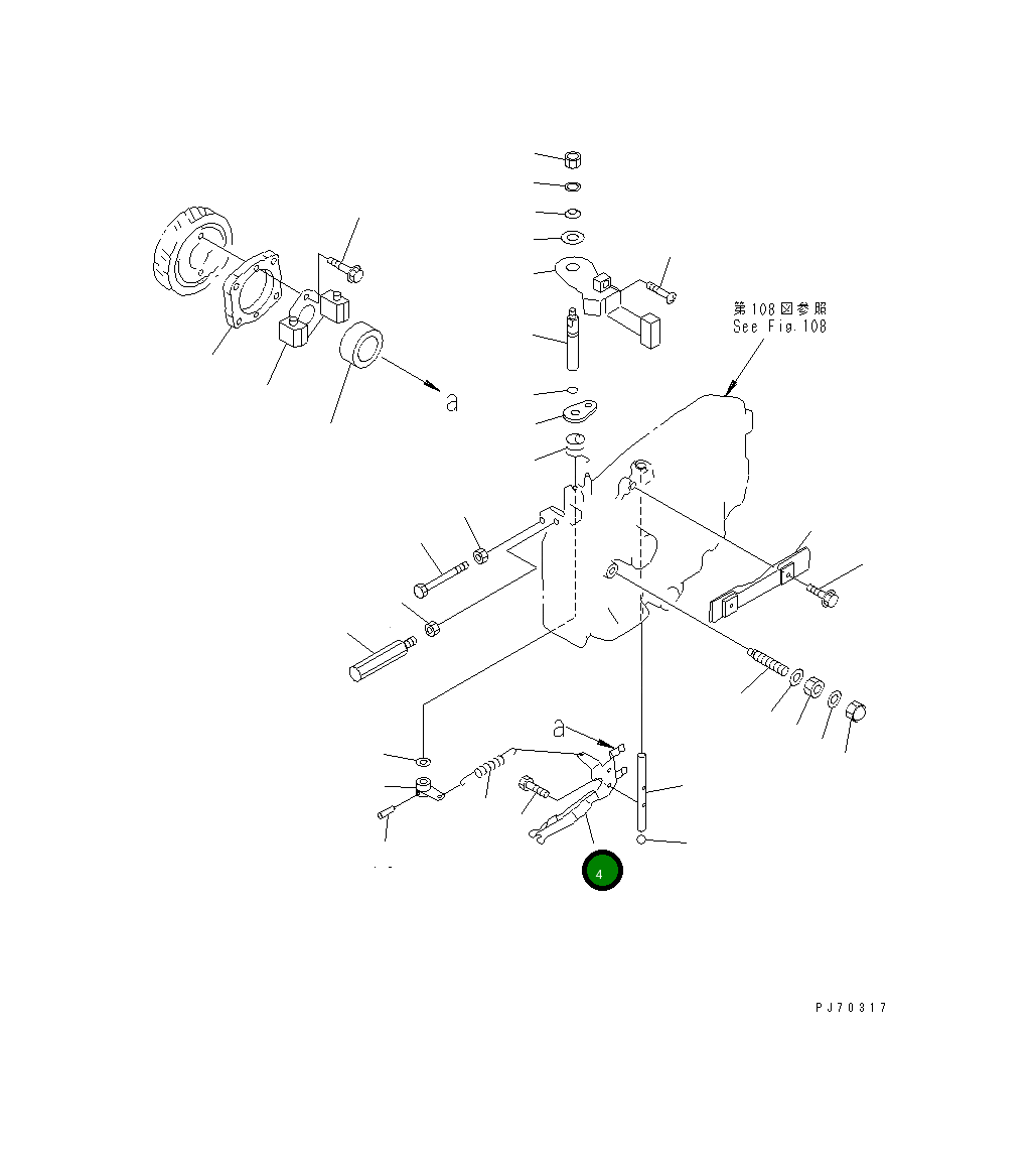 Рычаг YM105090-66300 Komatsu