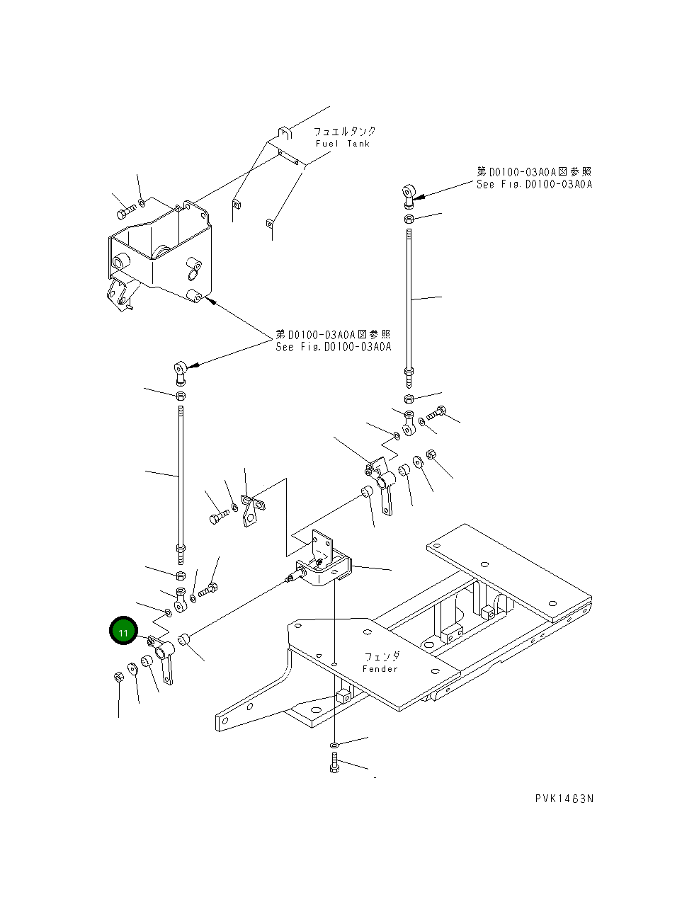 Рычаг 114-43-51390 Komatsu