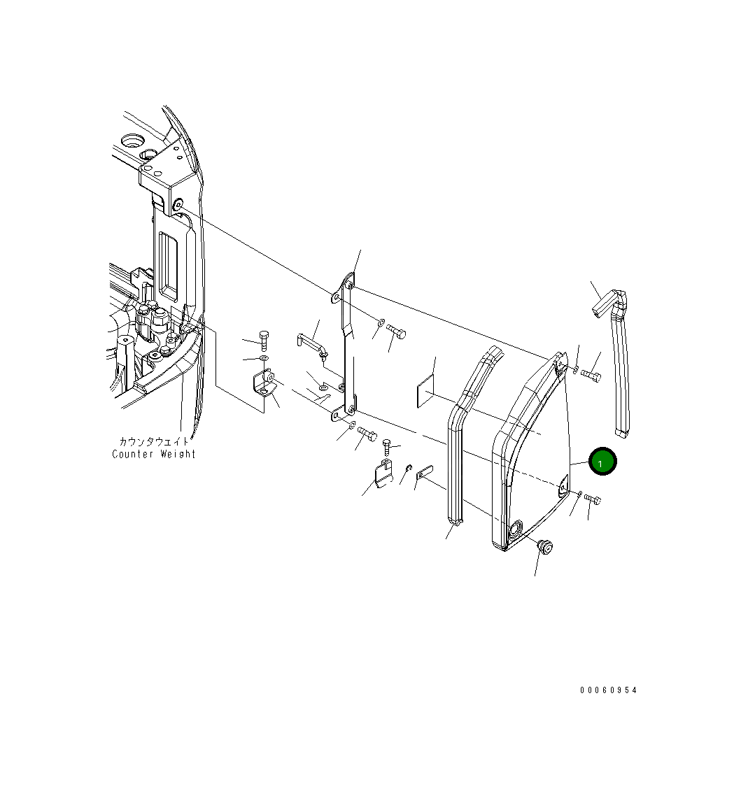 Крышка 22J-54-25311  Komatsu