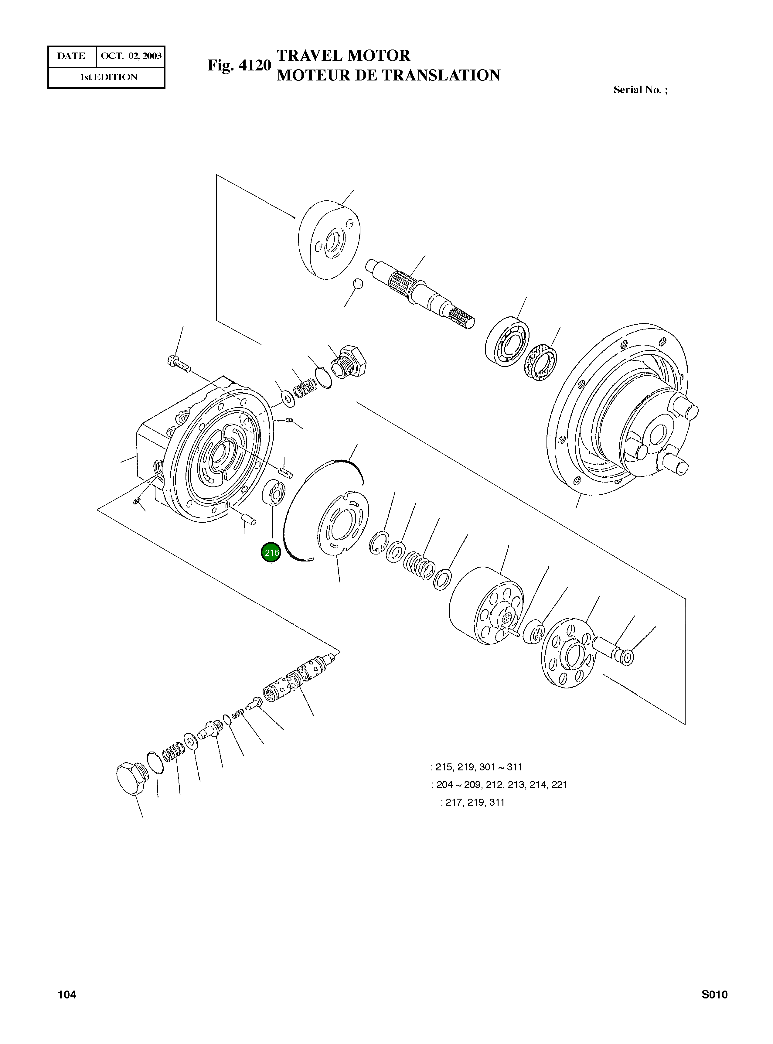 Подшипник S6000210 Komatsu