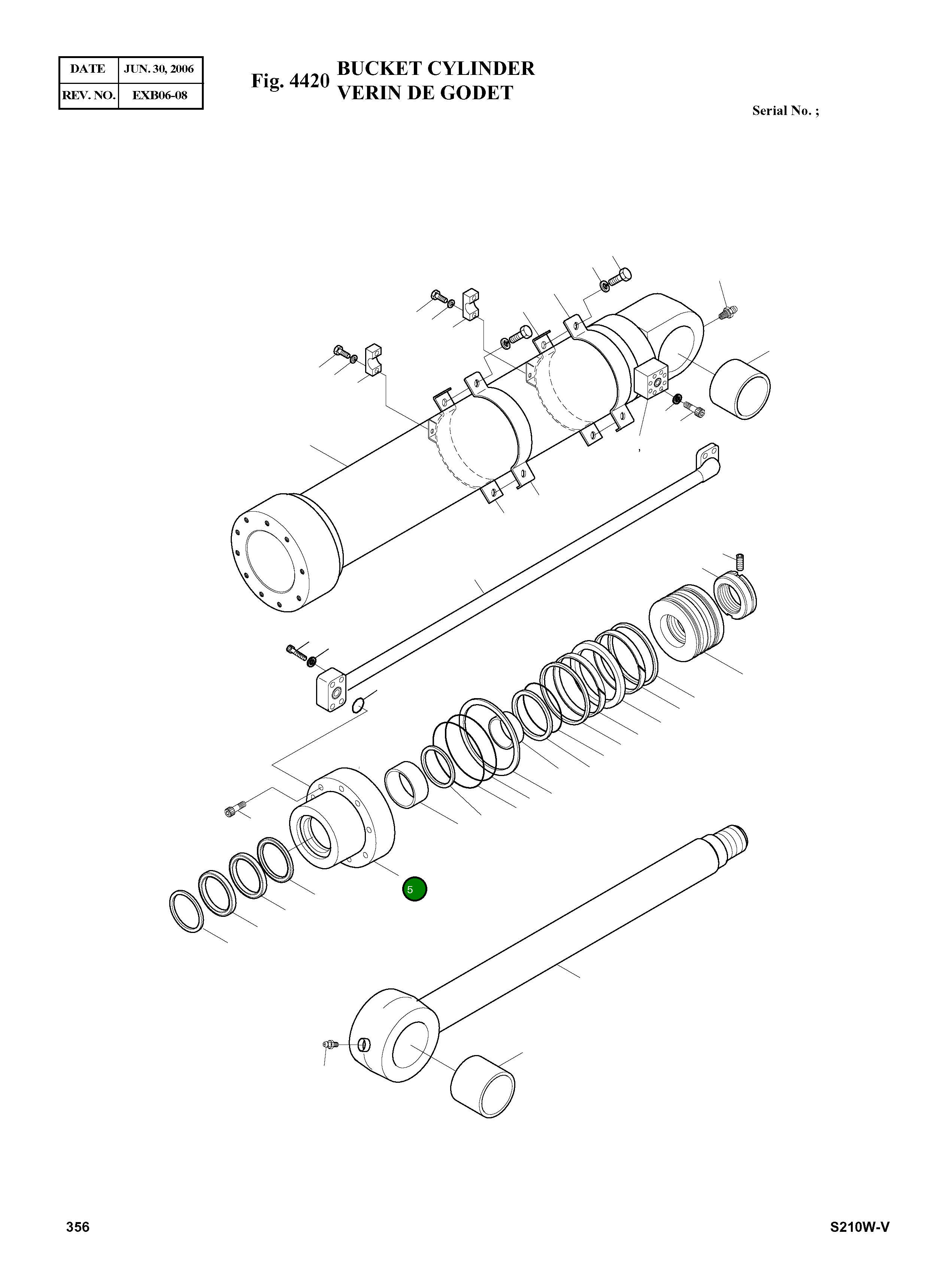 Крышка, ROD 53U477-1 Komatsu