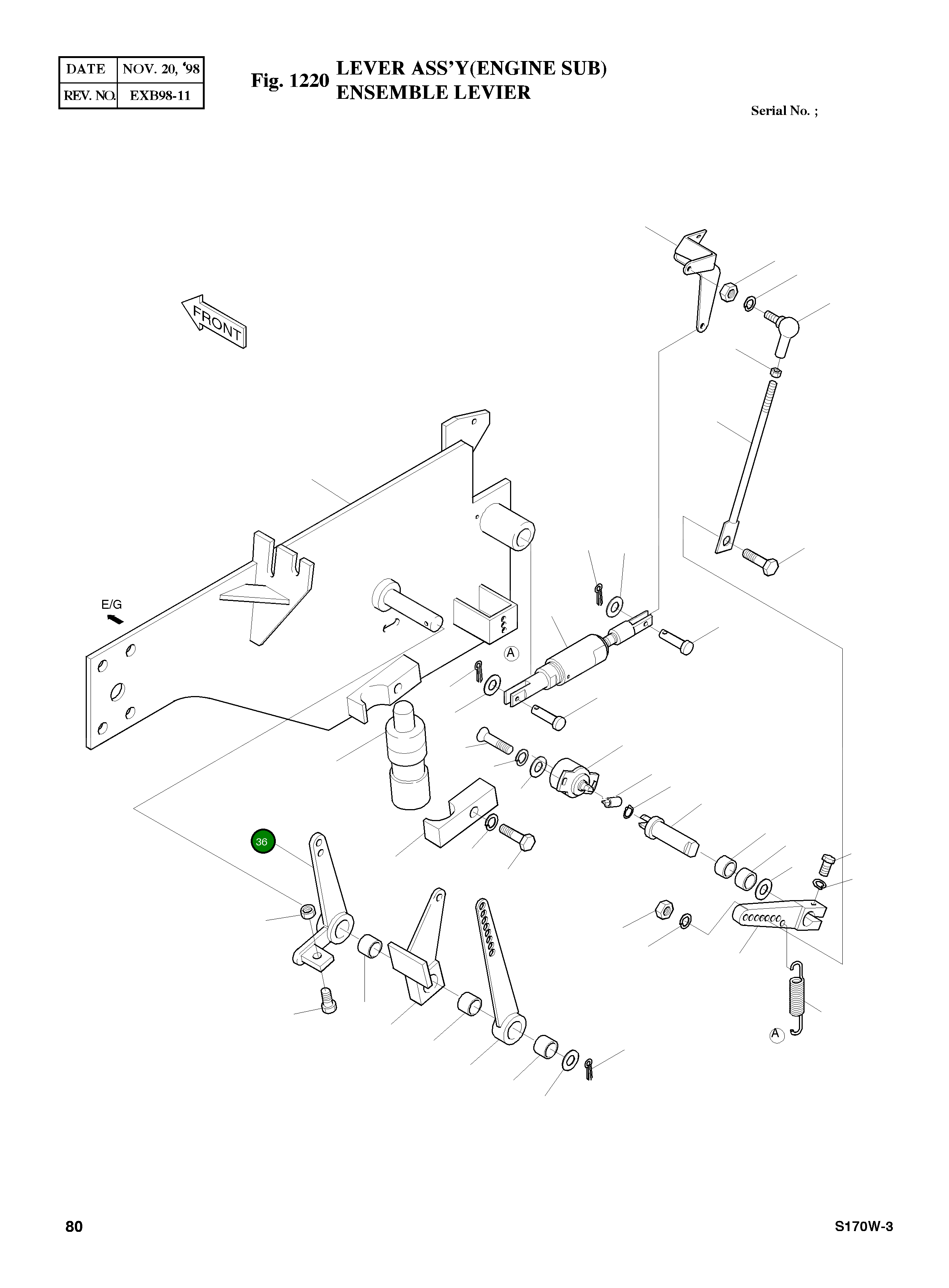 Рычаг 2133-1938A Komatsu