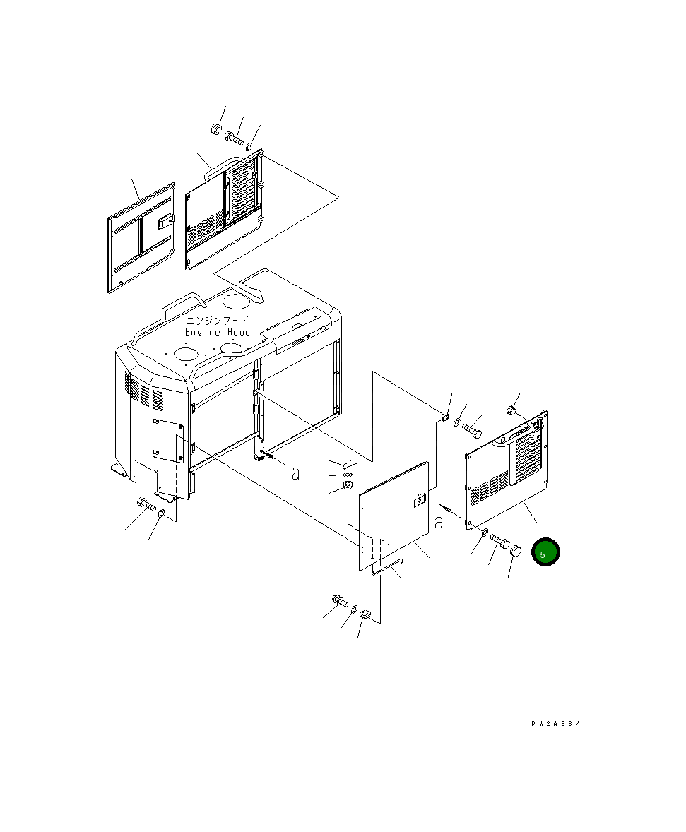 Крышка,L.H 23B-54-34185  Komatsu