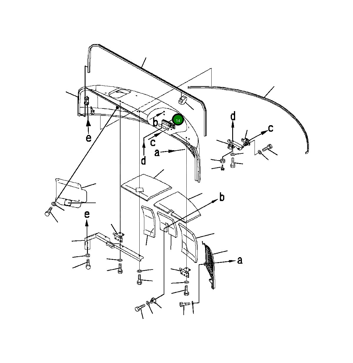Крышка 22P-54-12830  Komatsu