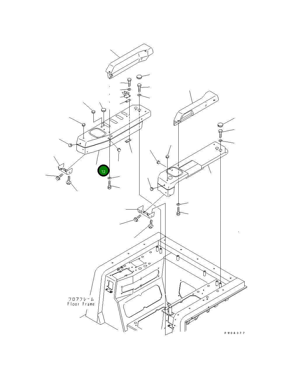 Крышка RH 12G-54-68110 Komatsu