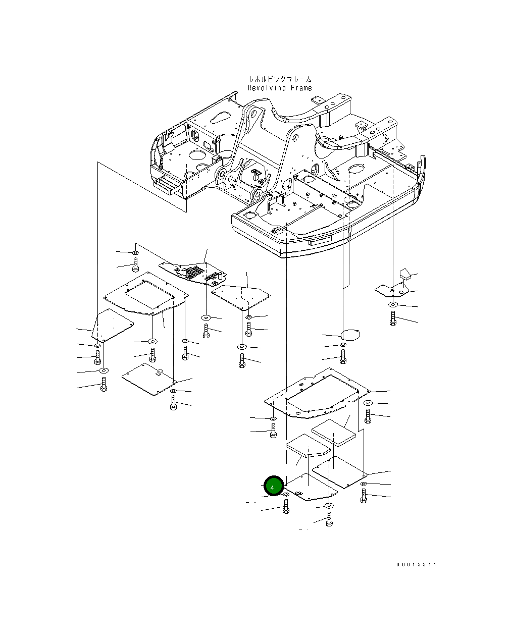 Крышка 22U-54-24940  Komatsu