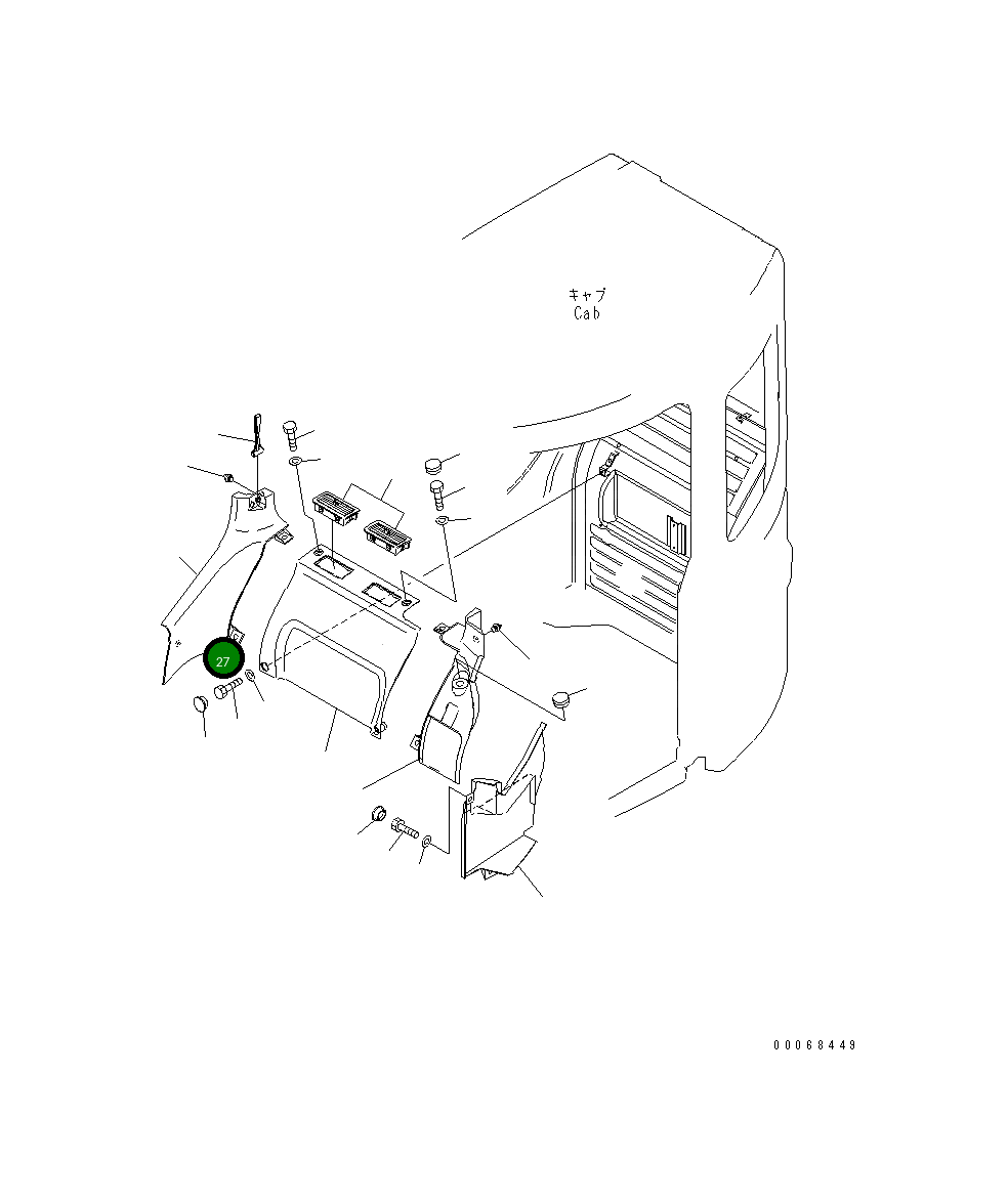 Крышка 22U-54-27771  Komatsu