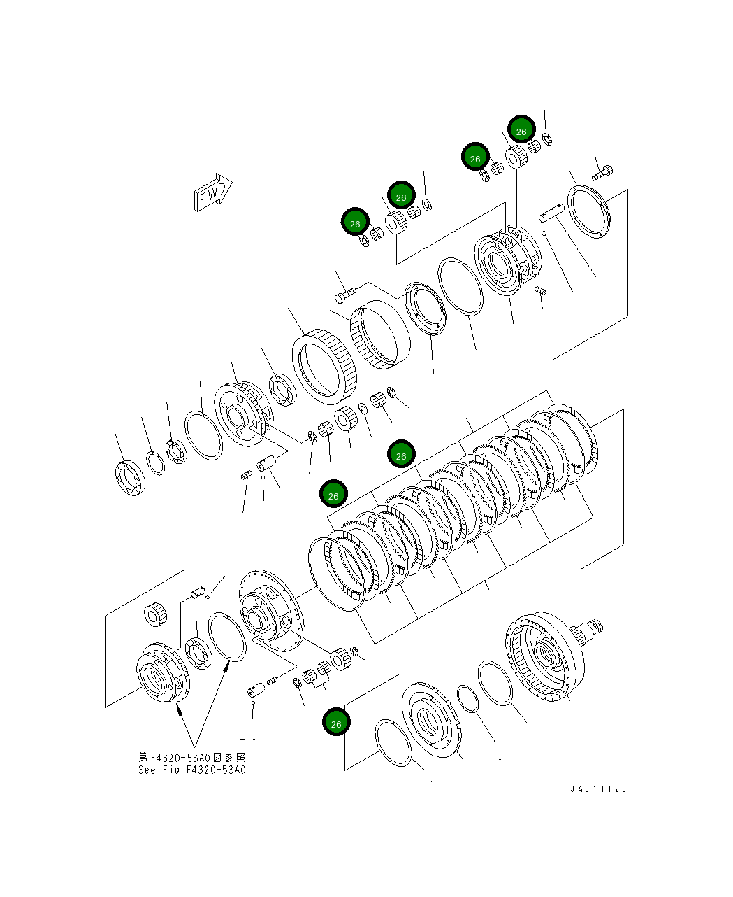 Подшипник 427-15-19320 Komatsu