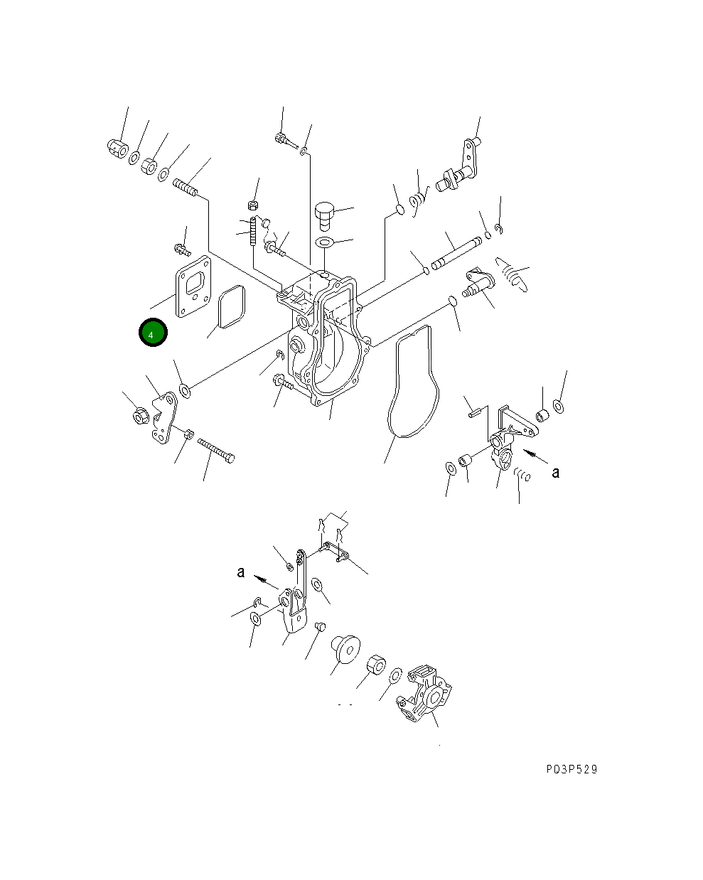 Крышка YM129155-61060 Komatsu