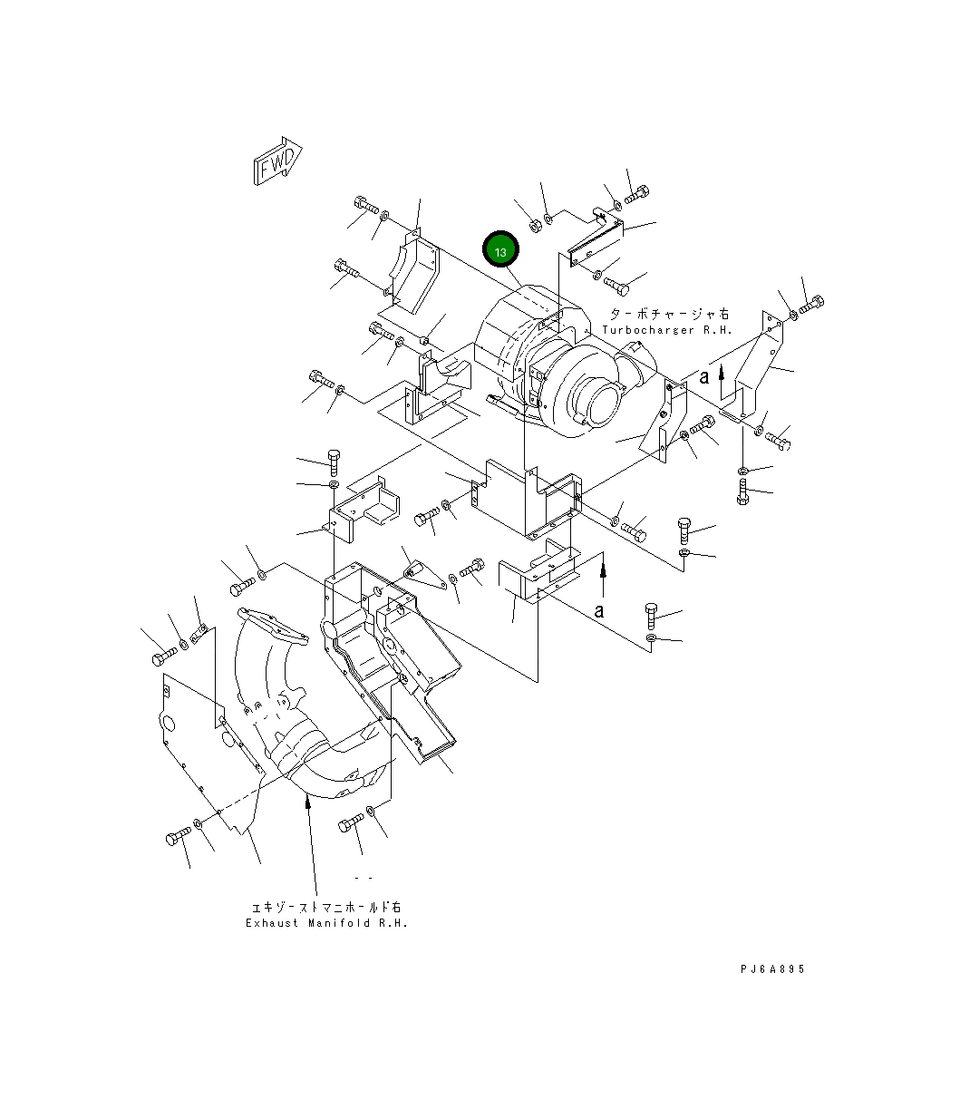 Крышка 6166-11-7680  Komatsu