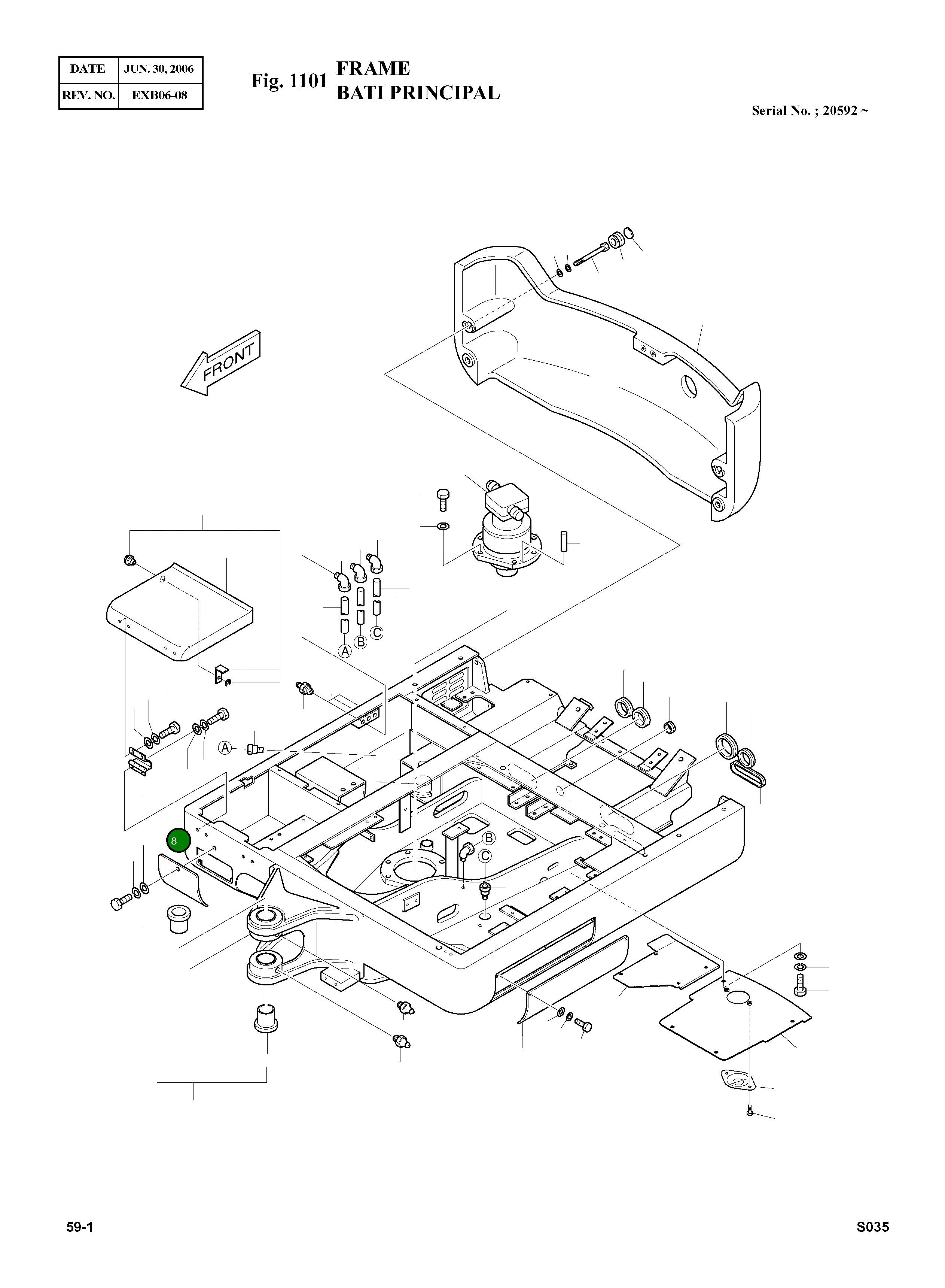 Крышка (B) 2621-3300A  Komatsu