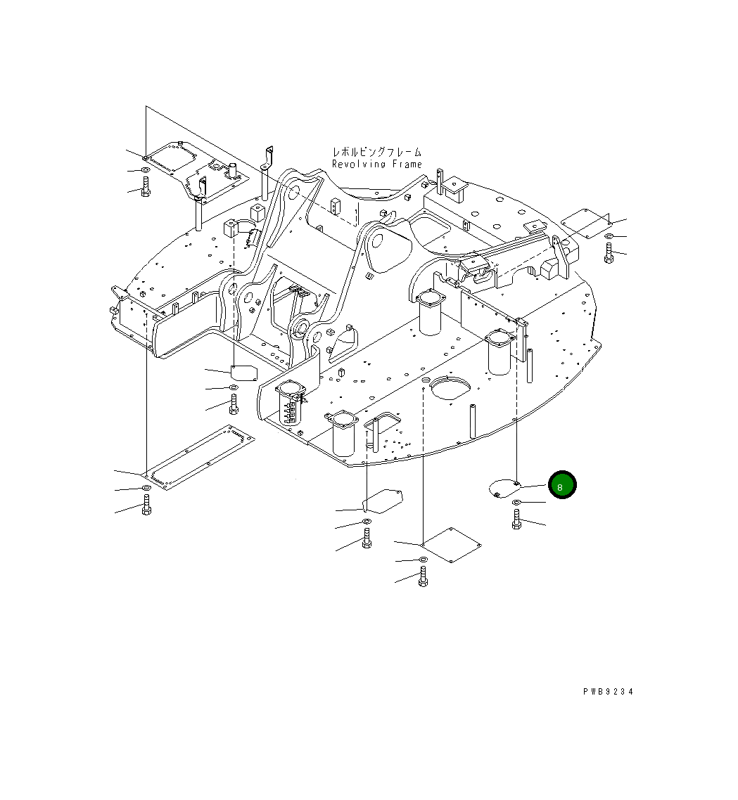 Крышка 22U-54-12132  Komatsu