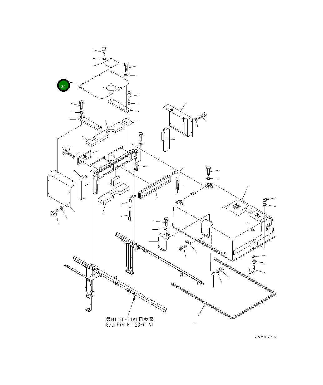 Крышка 8287-54-1150  Komatsu