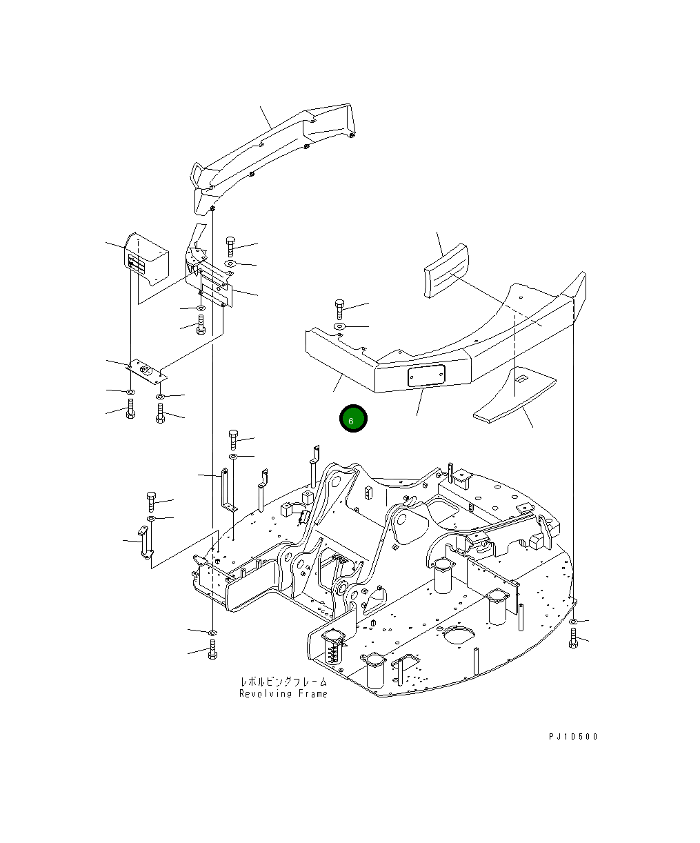 Крышка 22U-54-15831  Komatsu