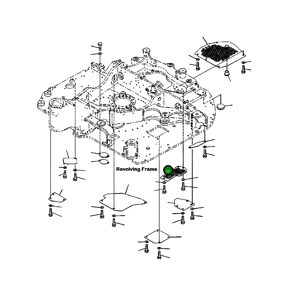 Крышка 22P-54-11491  Komatsu