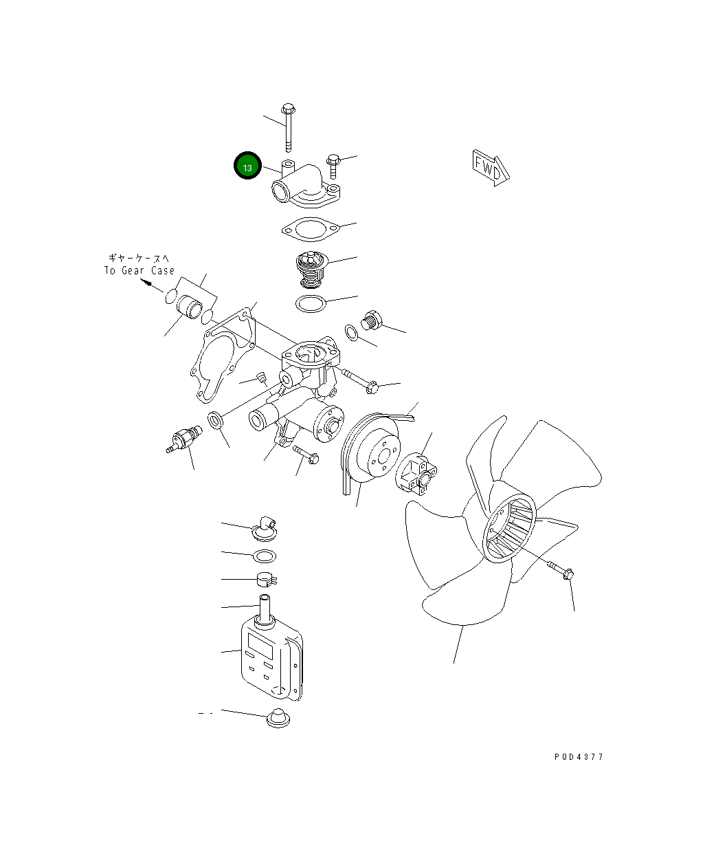 Крышка YM124101-49531 Komatsu