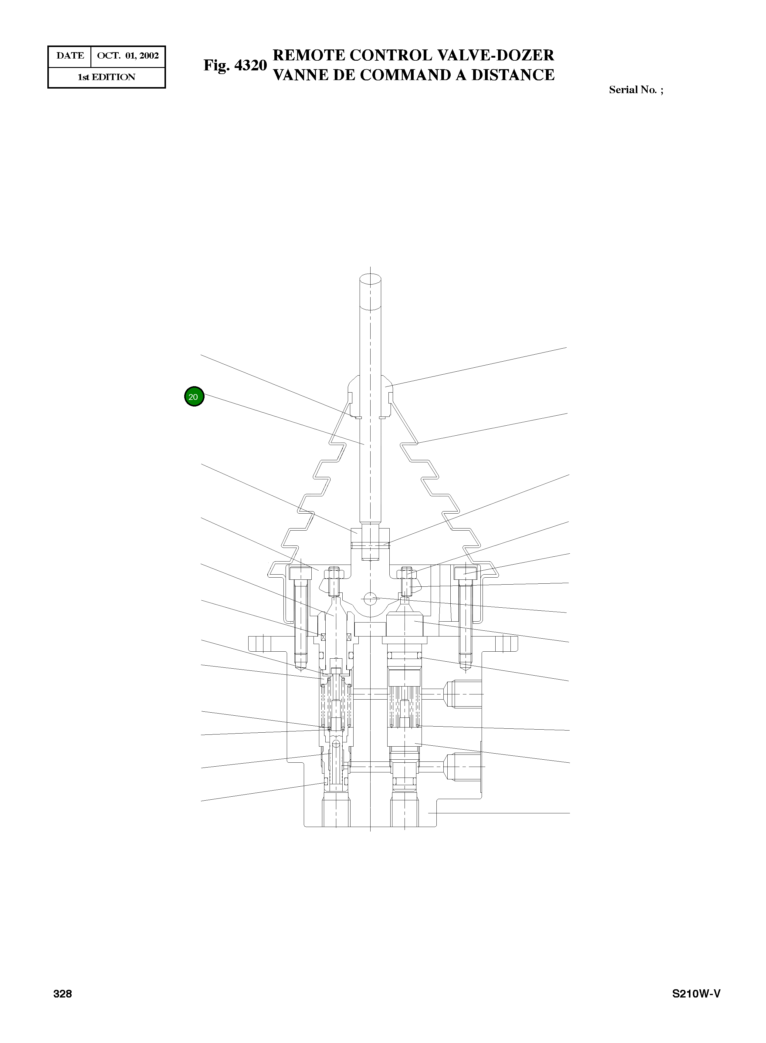 Рычаг JA2C1001 Komatsu