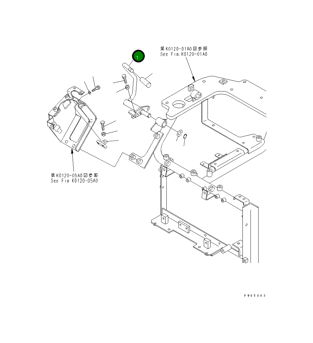 Рычаг 22J-43-15142  Komatsu