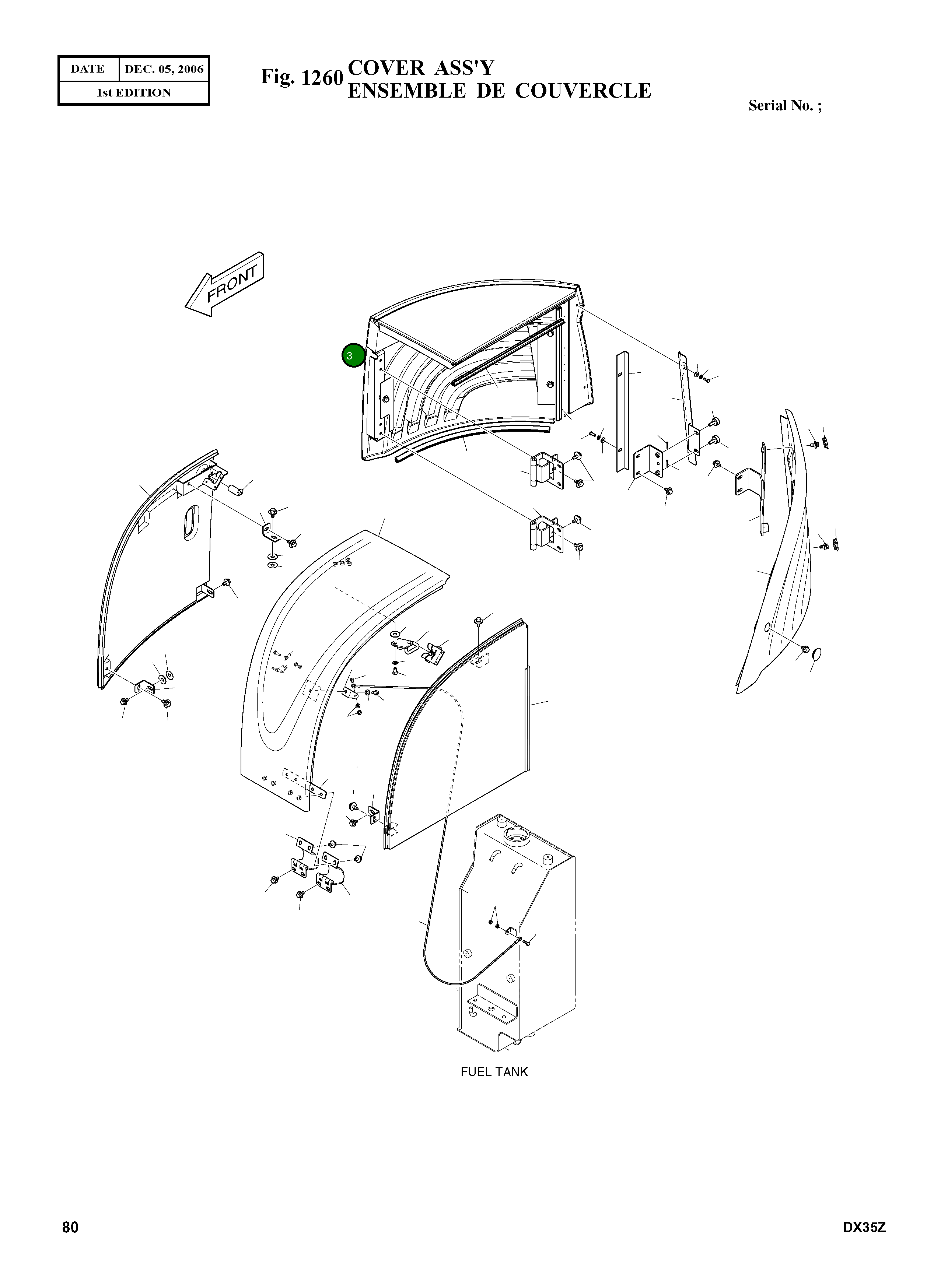 Крышка K1008935C Komatsu