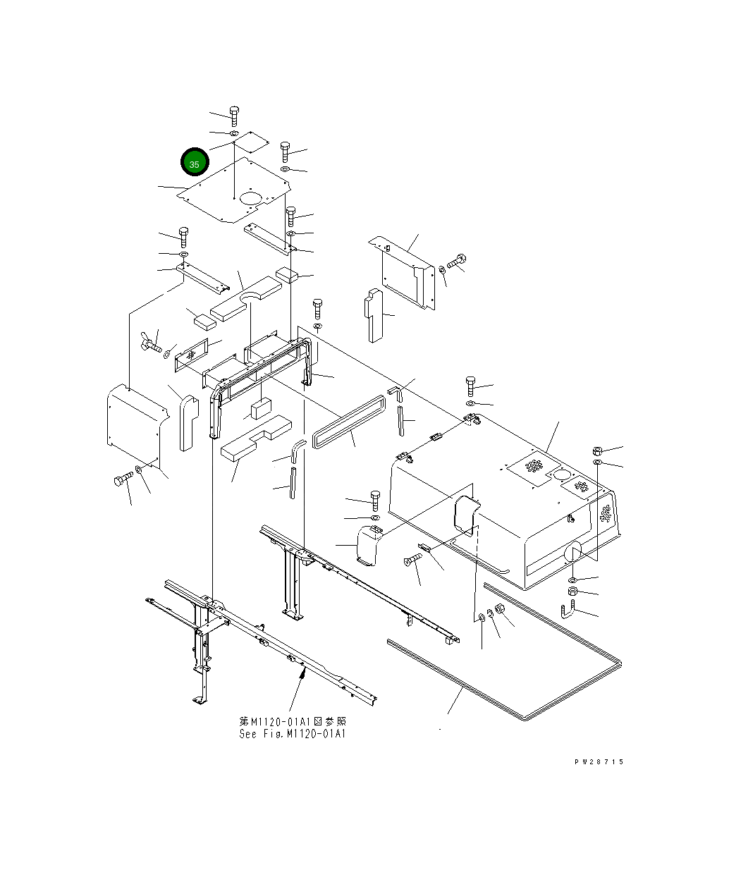 Крышка 8287-54-1180  Komatsu