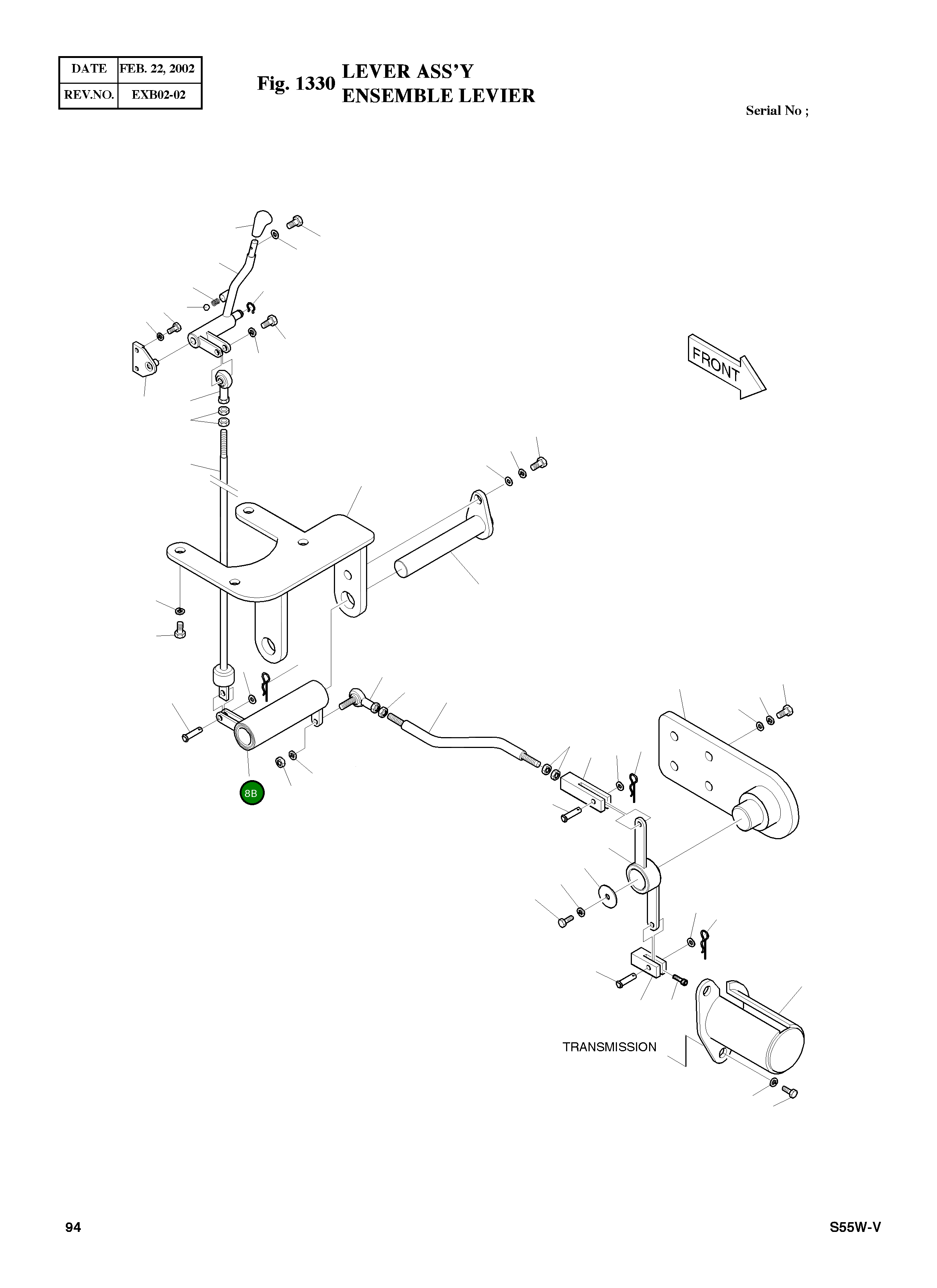 Рычаг 133-00071A Komatsu