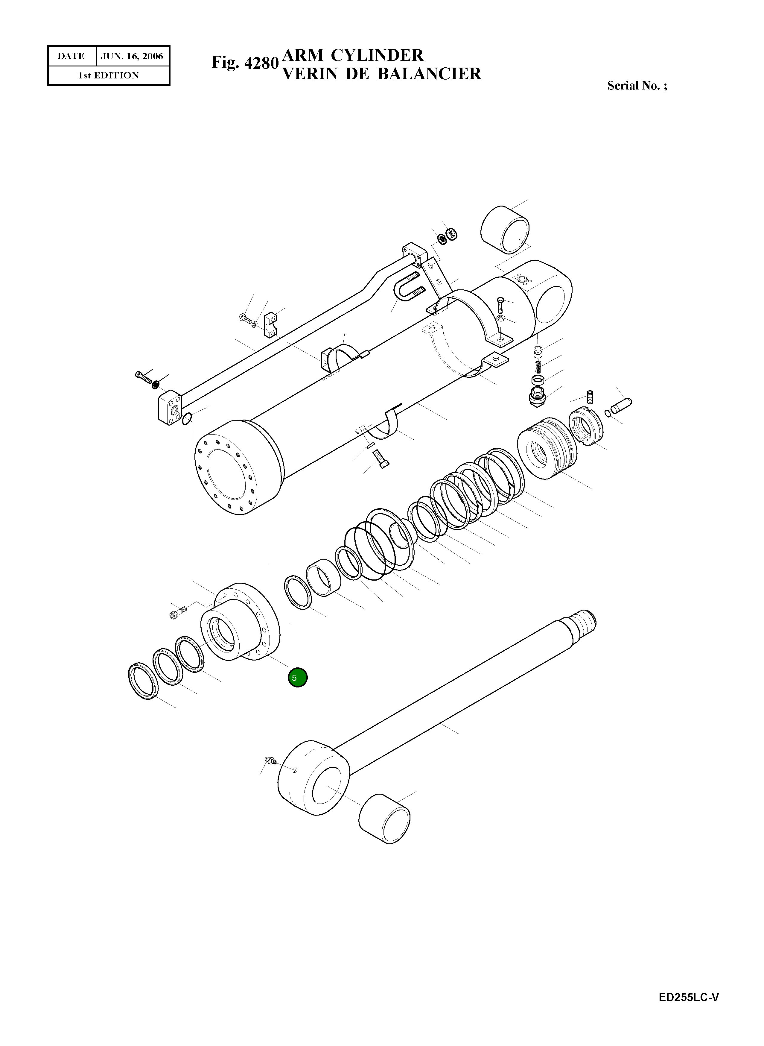 Крышка, ROD 53A608-1 Komatsu