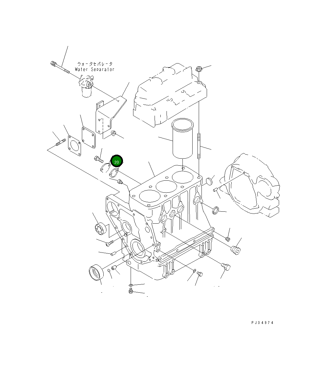 Крышка YM121520-01860 Komatsu