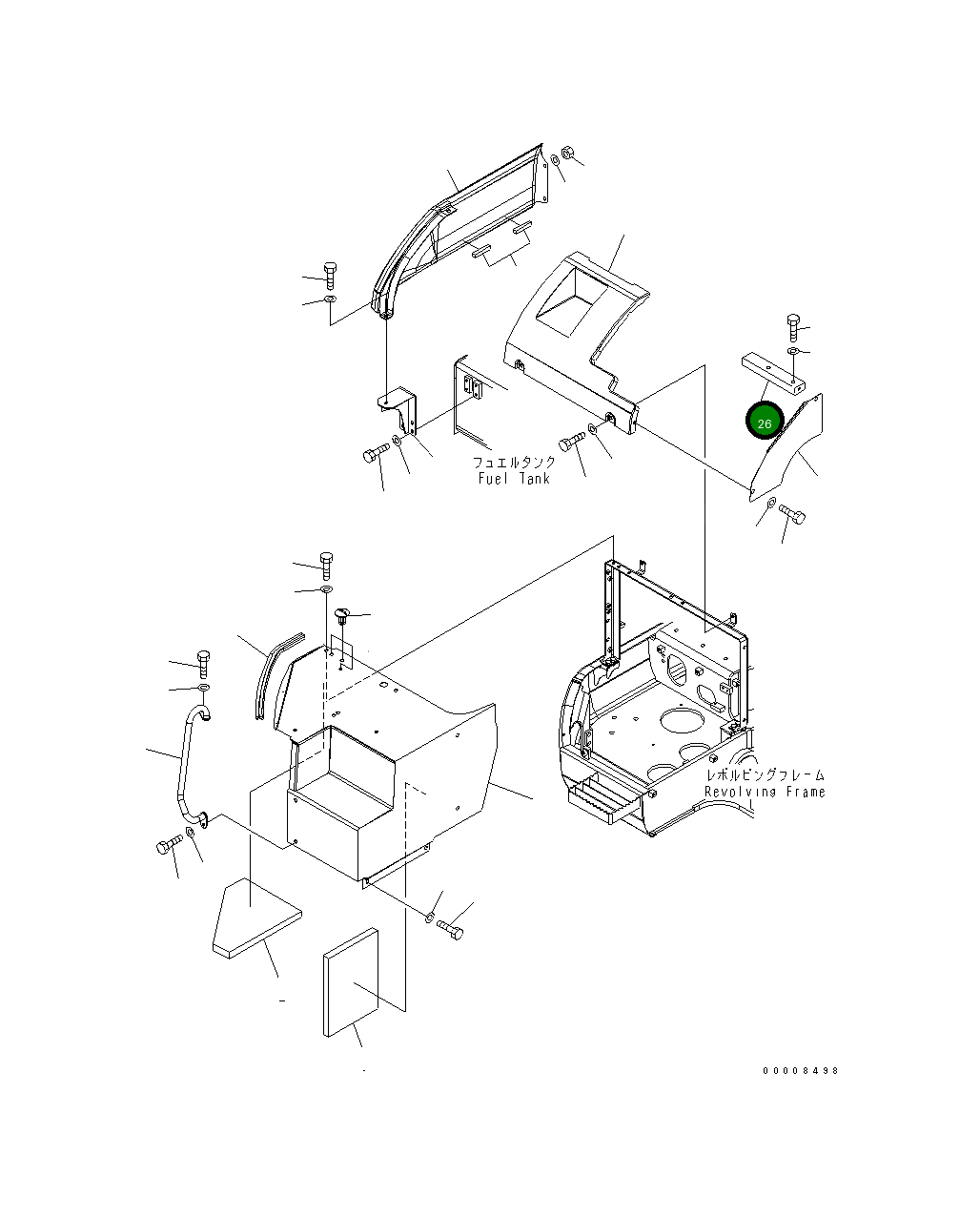 Крышка 22U-54-26630YN  Komatsu