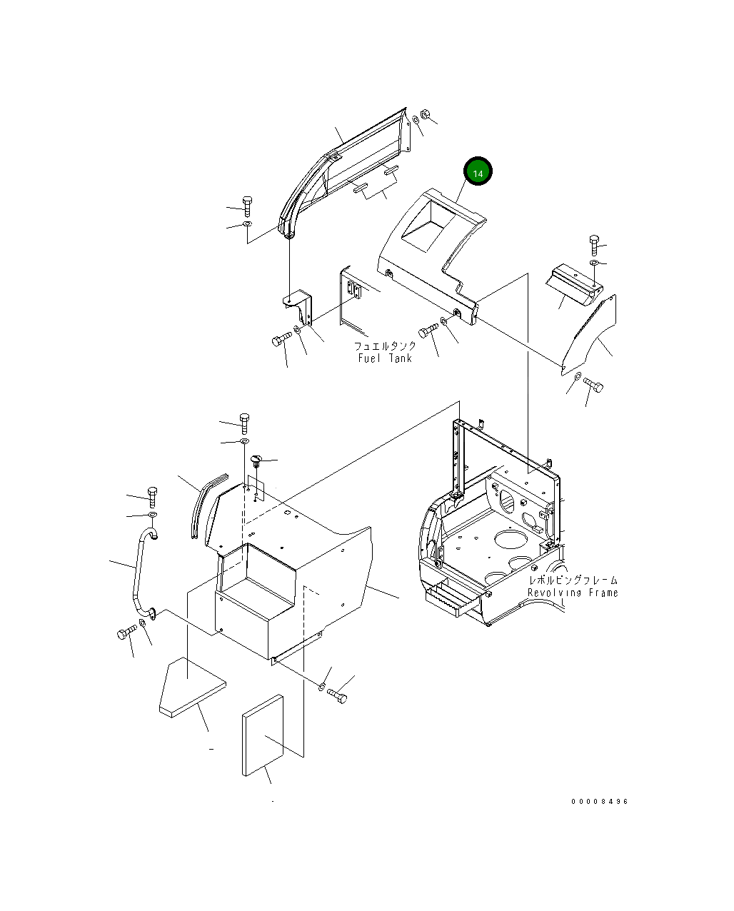 Крышка 22U-54-26620YN  Komatsu
