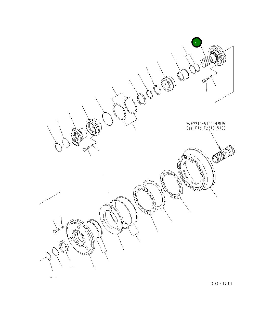 Вал 195-13-71330 Komatsu