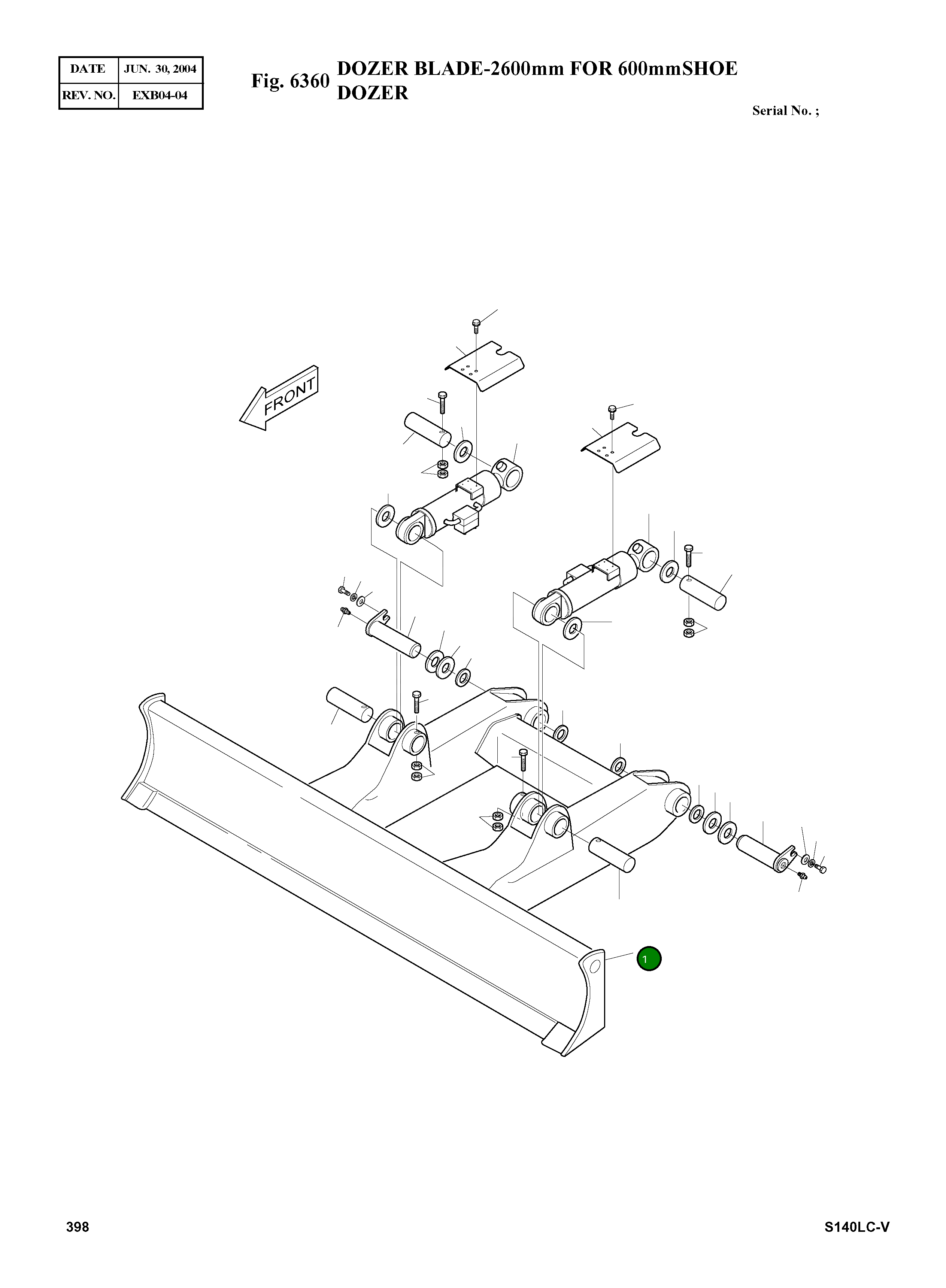 Бульдозерный отвал 608-00013C Komatsu