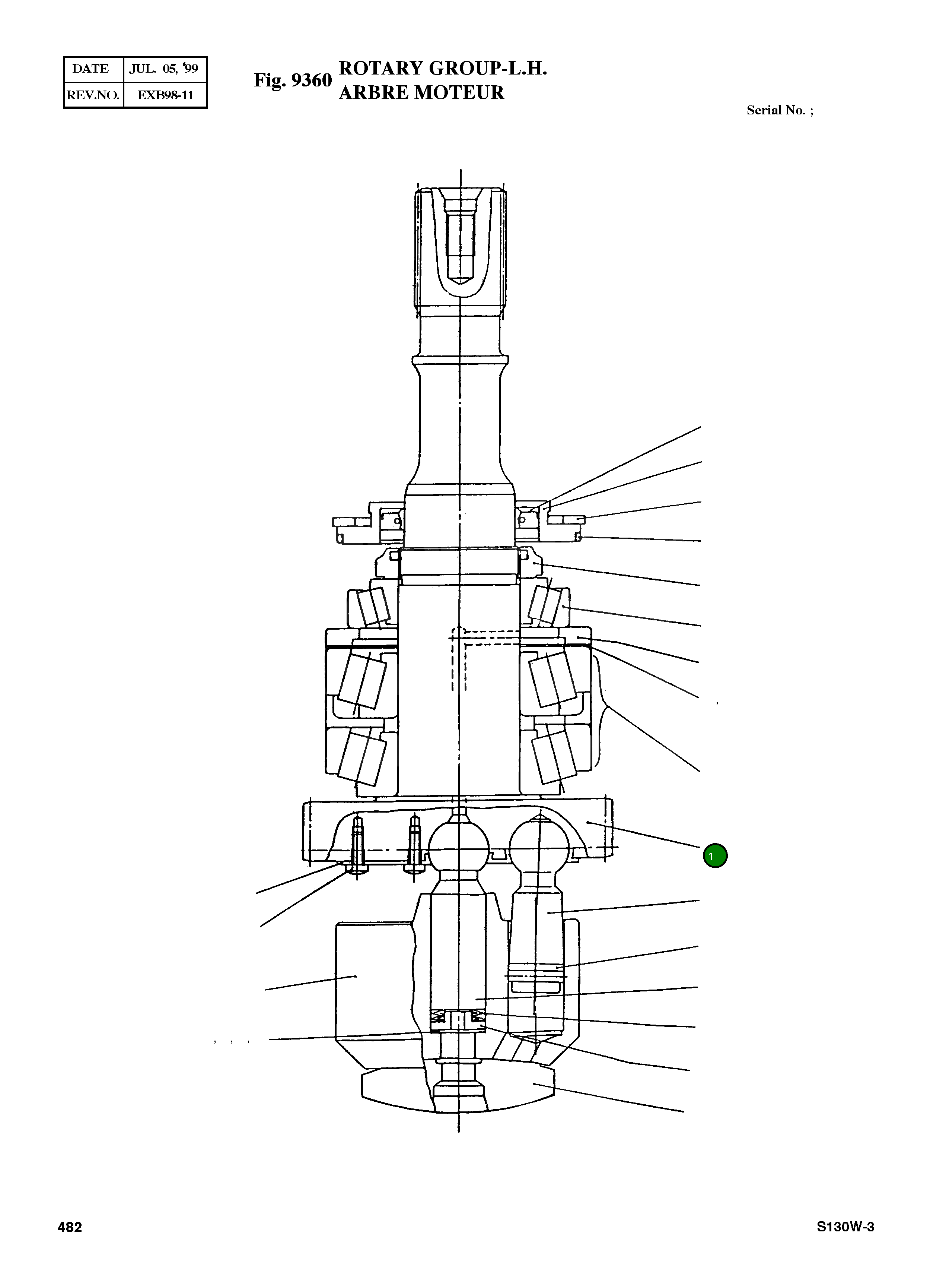 Вал 1100203773 Komatsu