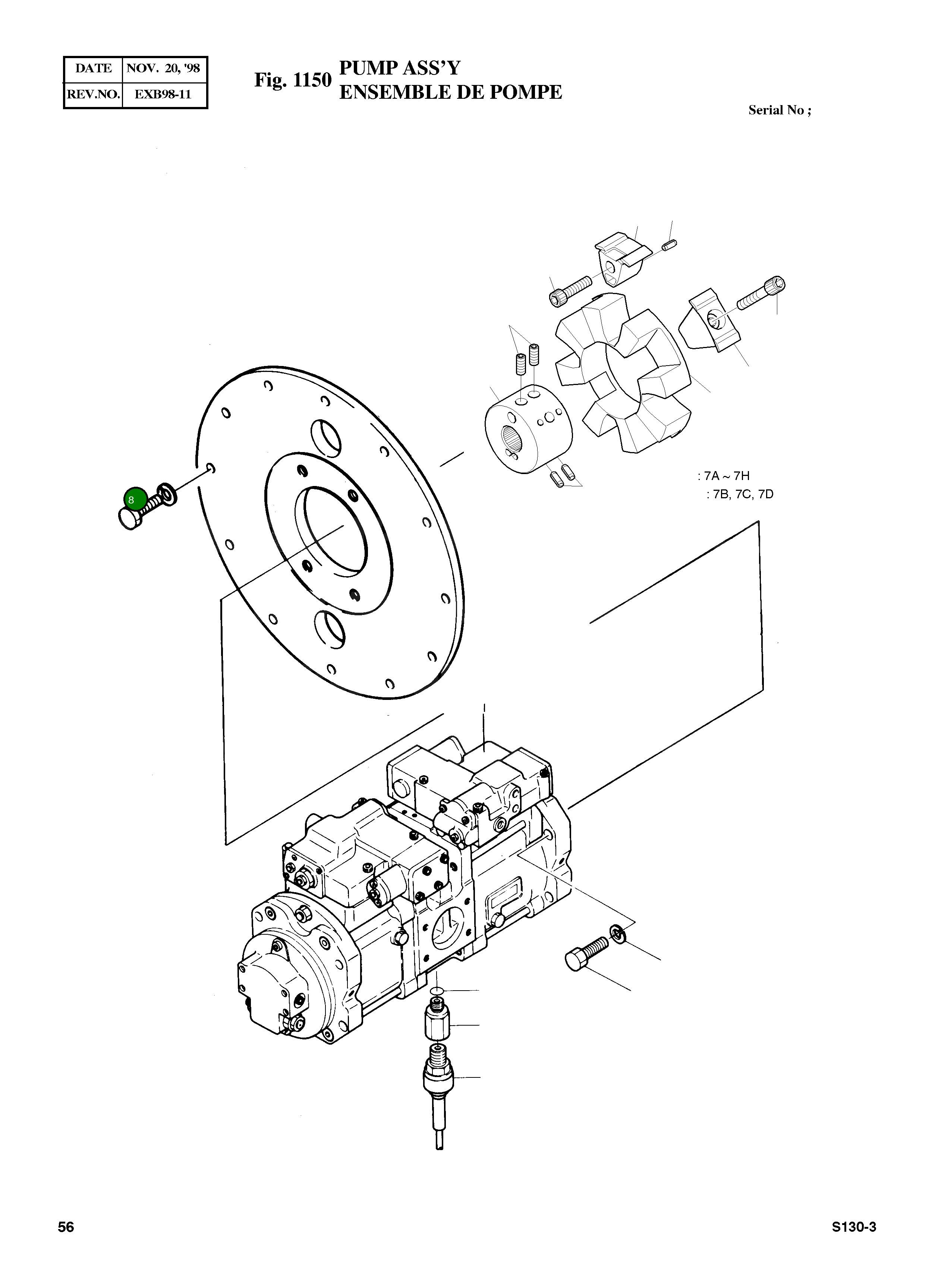 Болт M10X1.5X25 S0511053 Komatsu
