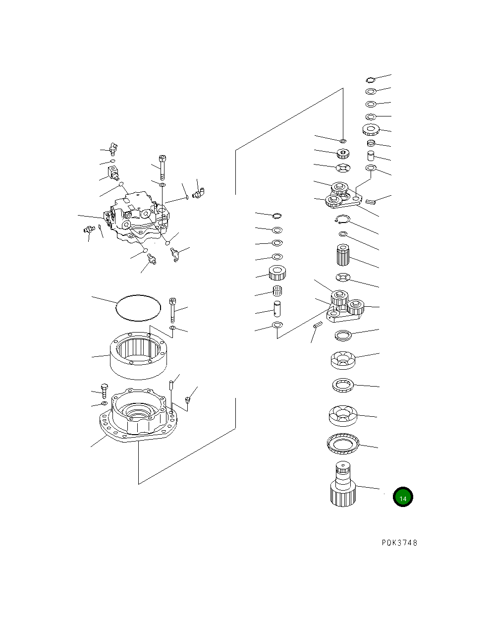Вал 20U-26-22110 Komatsu