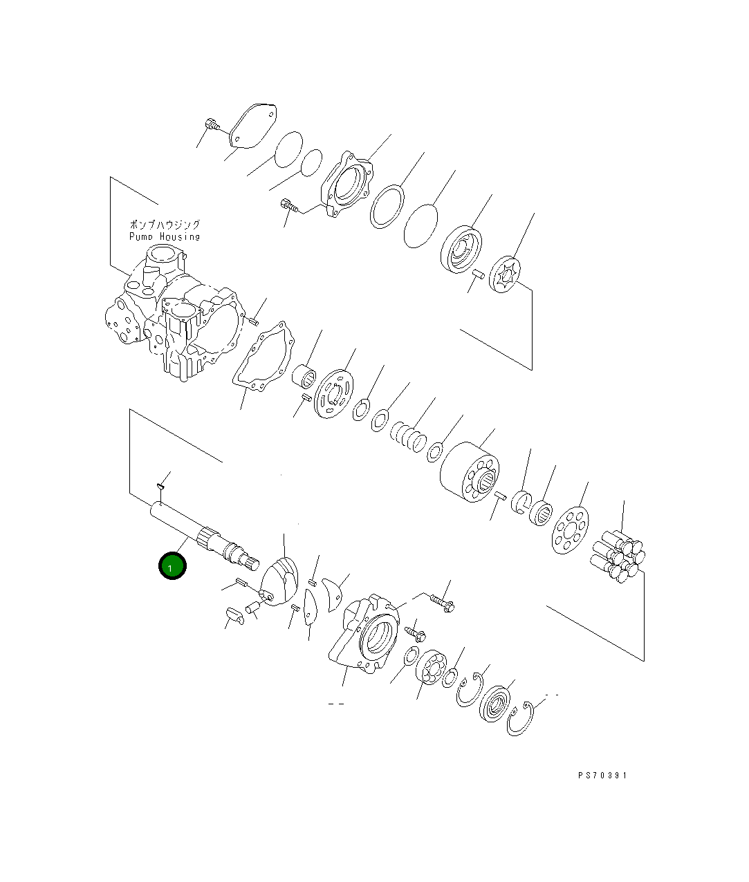 Вал 258-81-21960 Komatsu