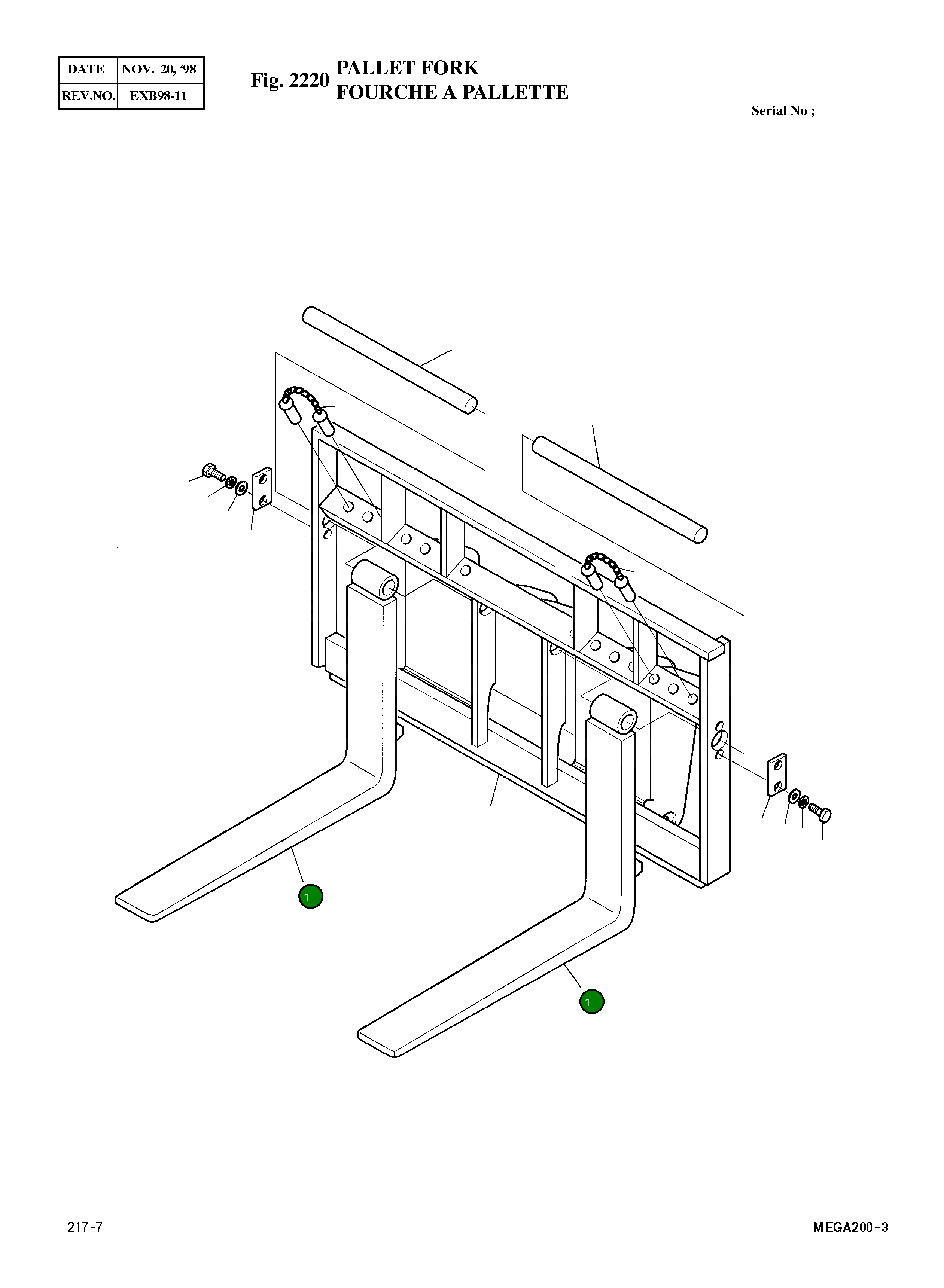 Вилка 4732-1011 Komatsu