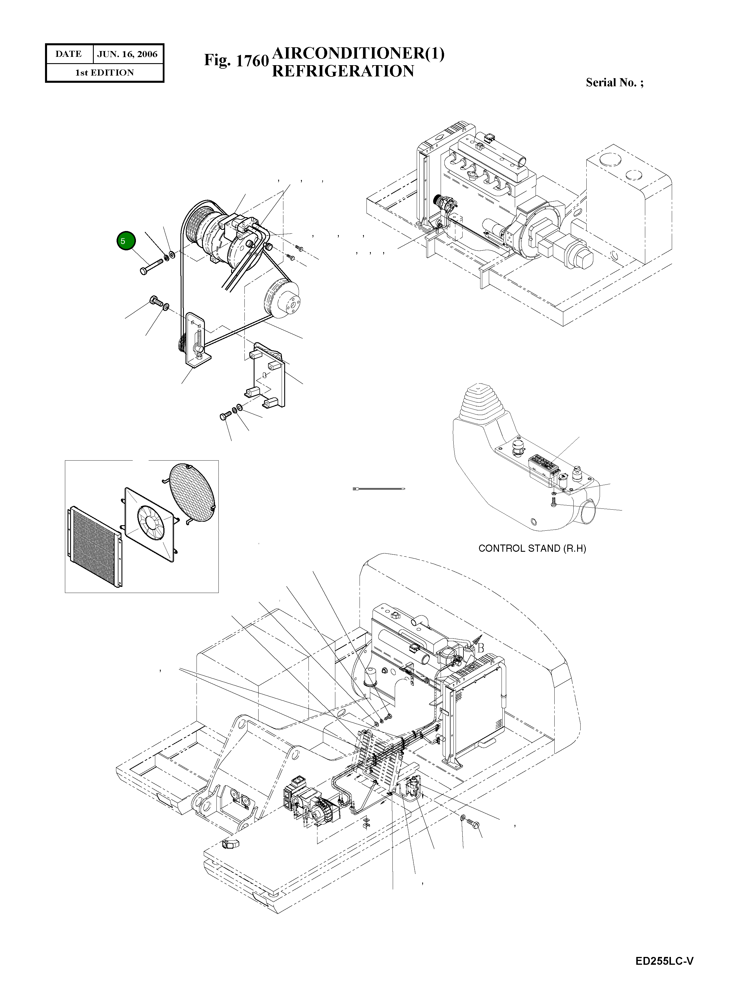 Болт M8X1.25X90 S0557153 Komatsu