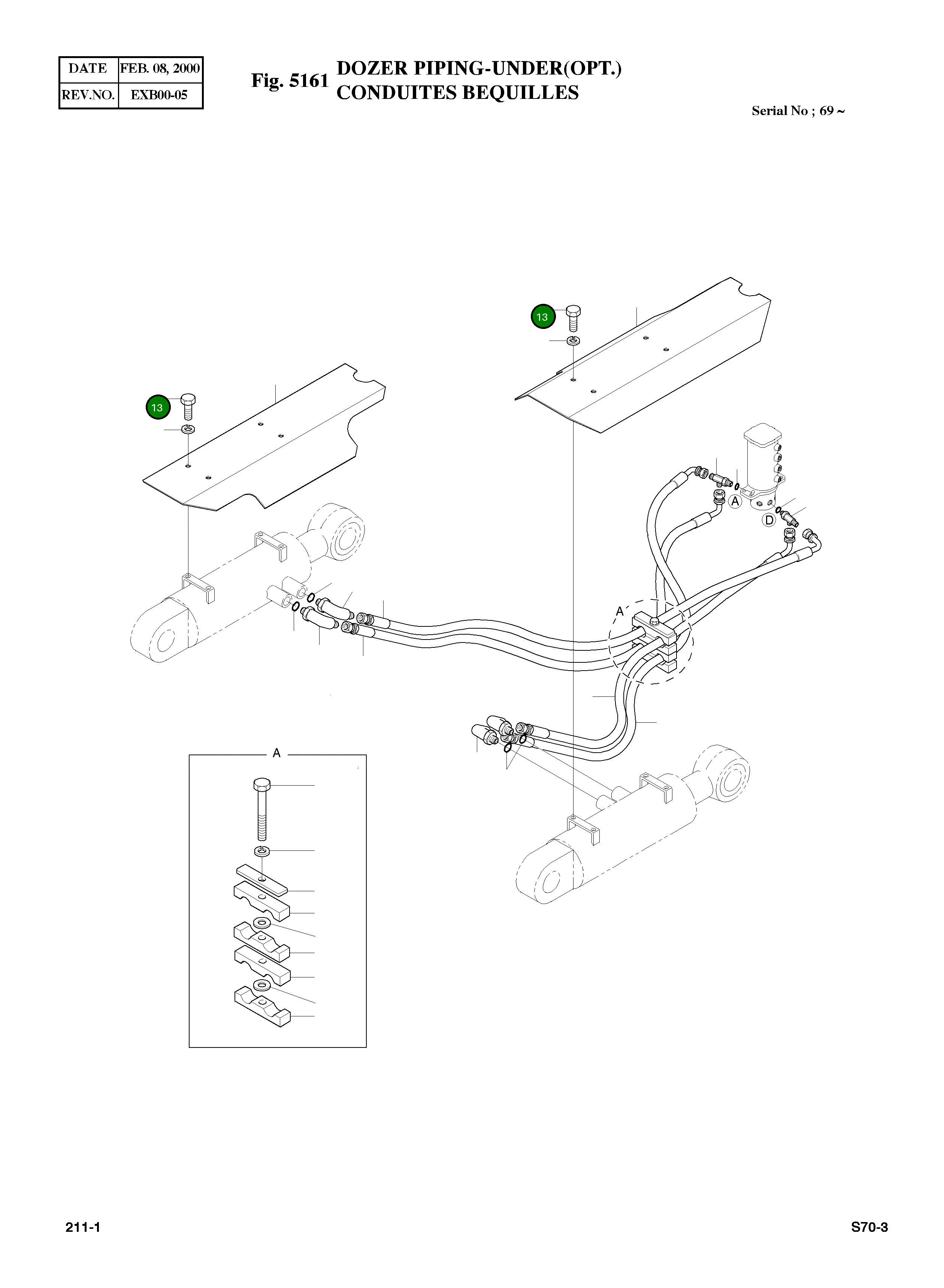 Болт M8X1.25X22 S0508953 Komatsu