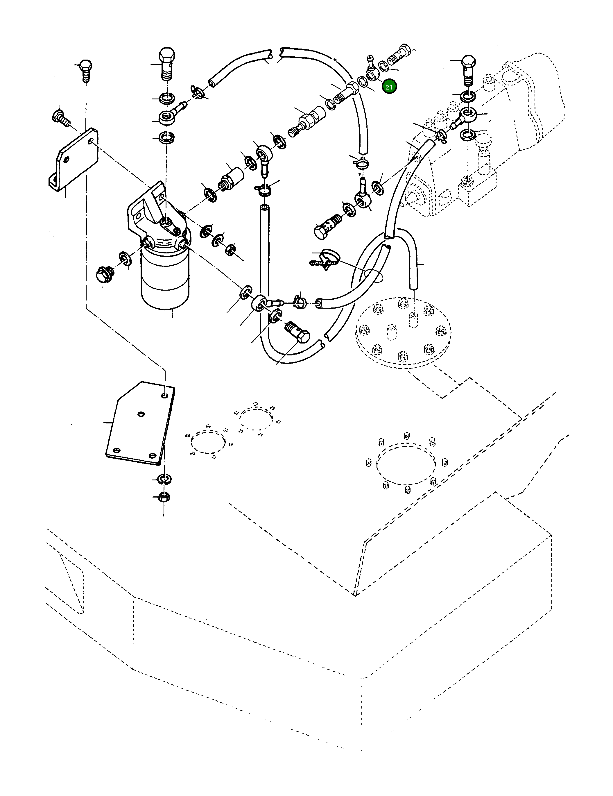 Банджо-фитинг 2862426M91 Komatsu