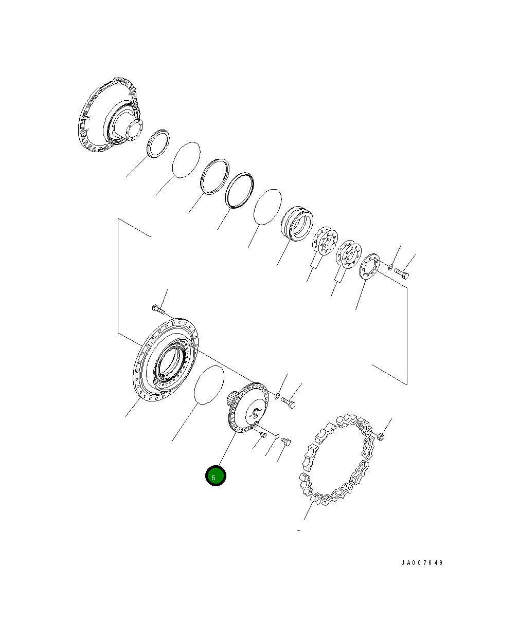 Вал 14X-27-51150 Komatsu