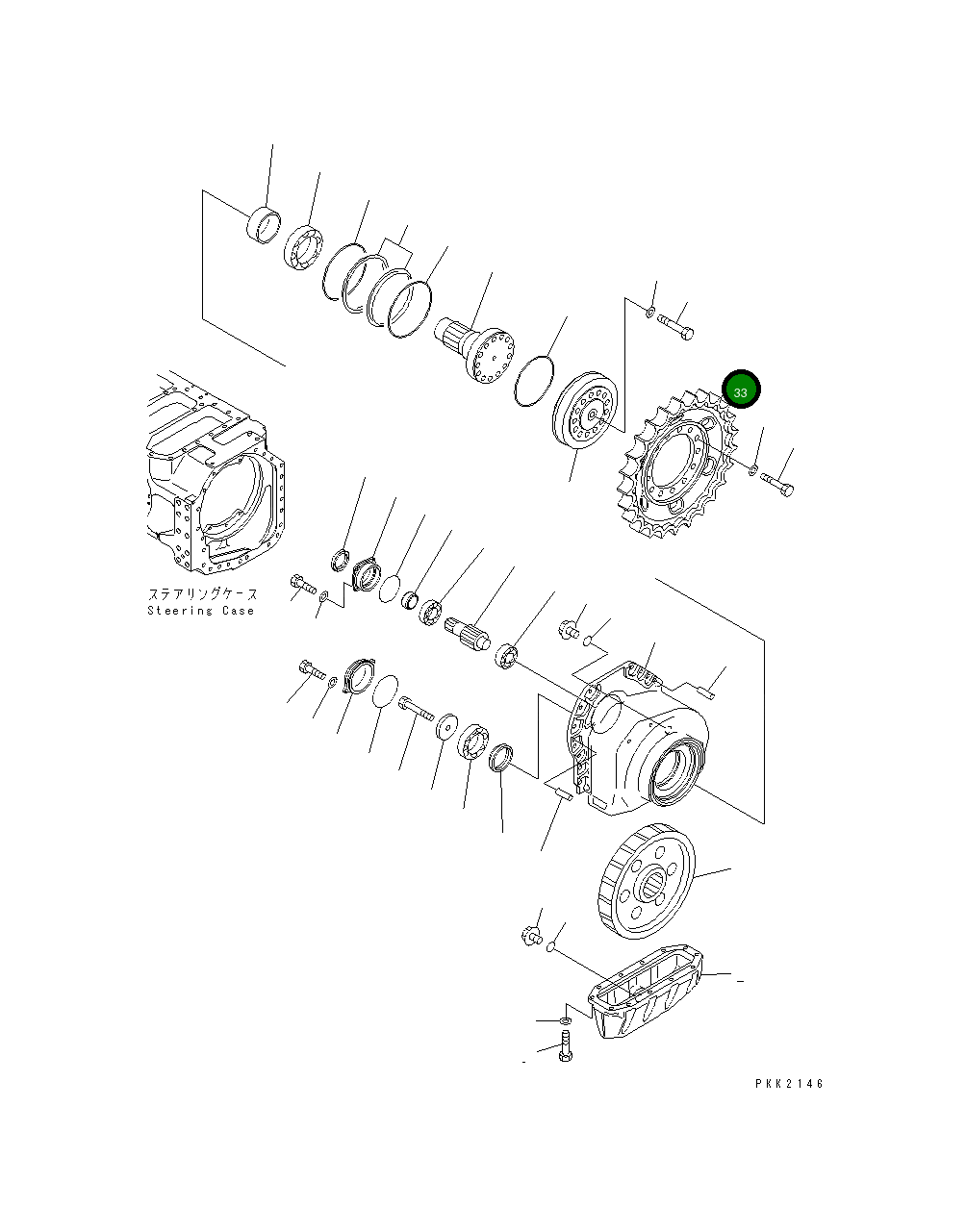Ведущая звезда 124-27-51351 Komatsu