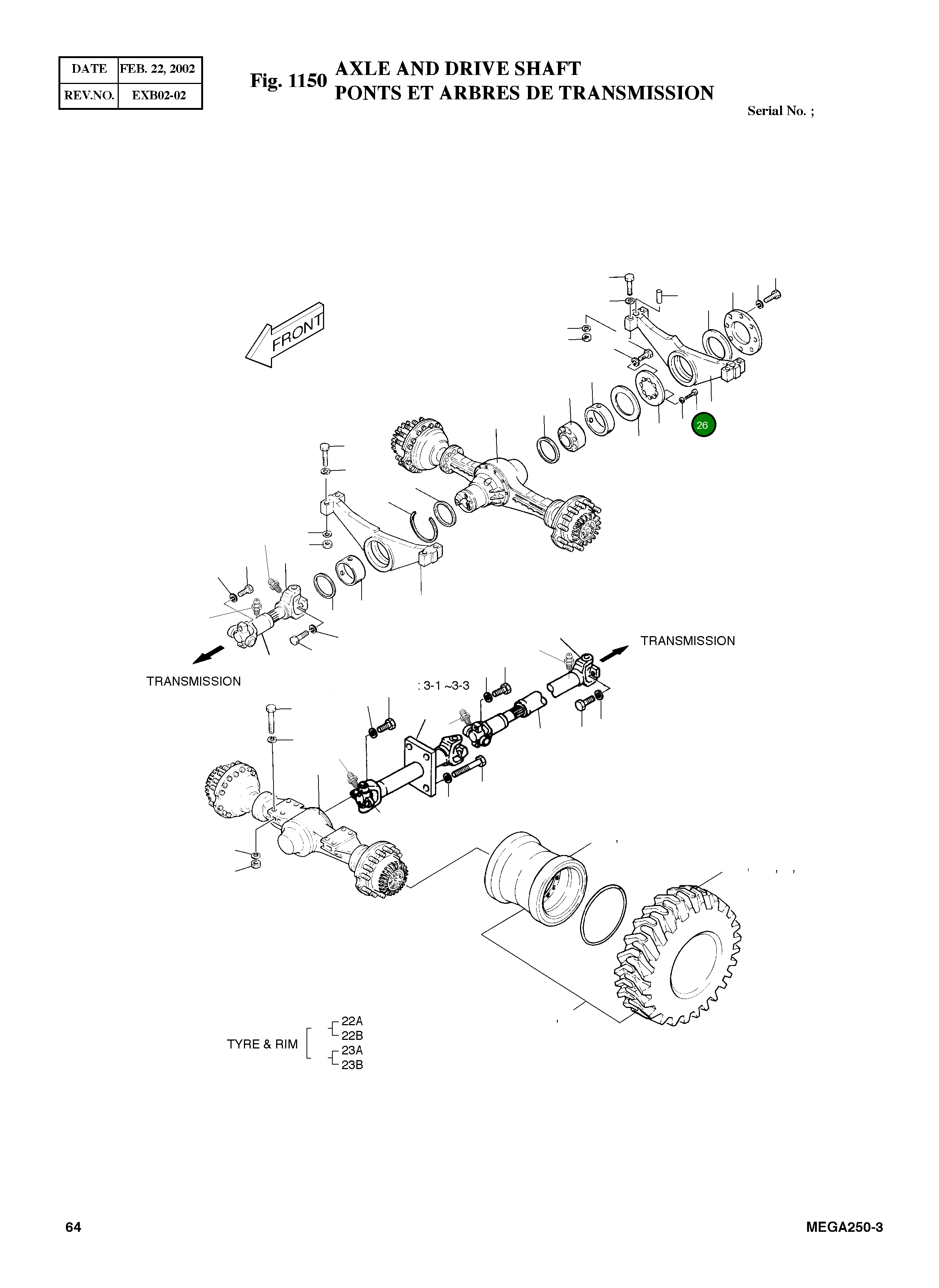 Болт M14X1.5X110 S0764161 Komatsu