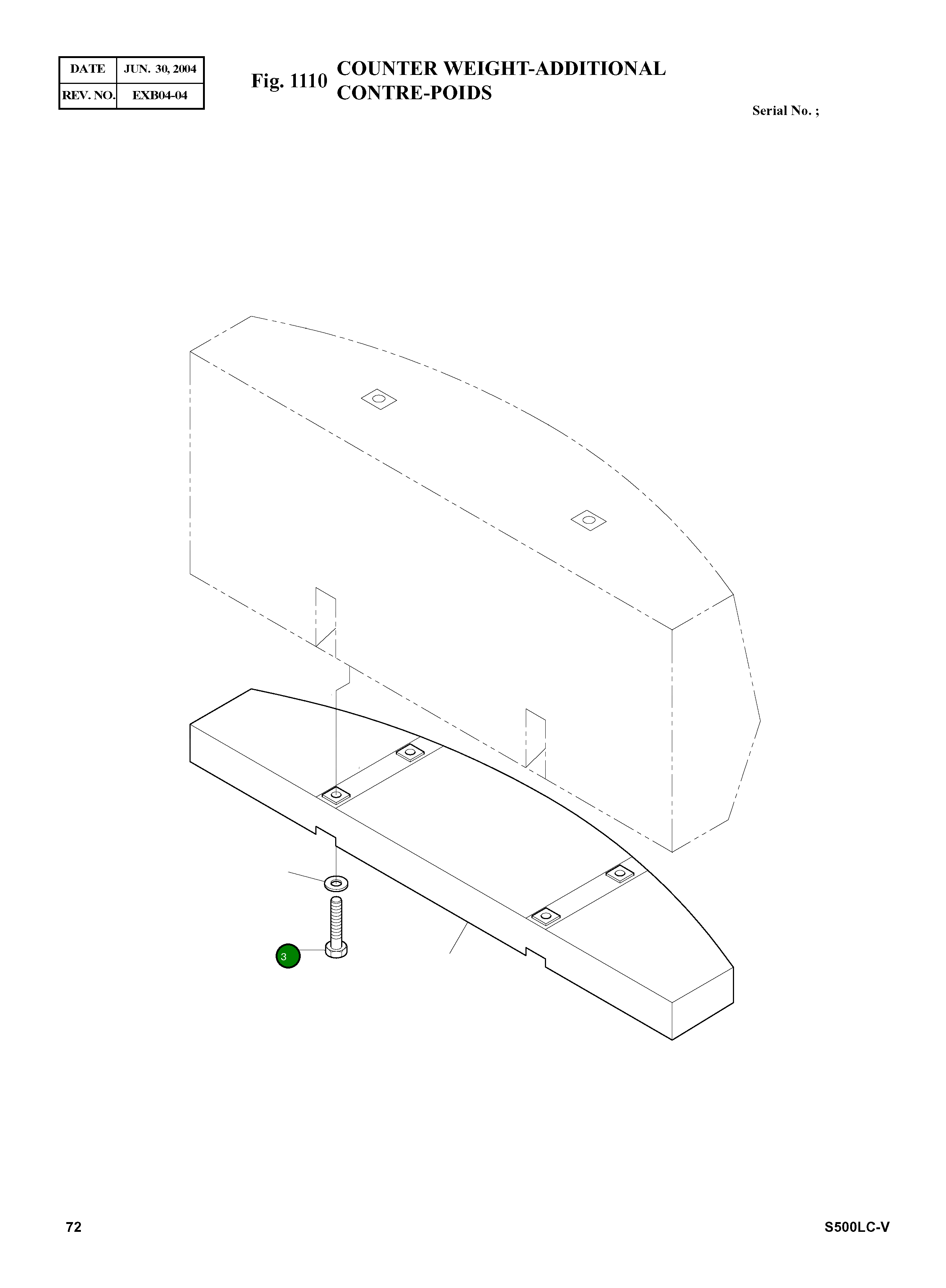 Болт M39X3.0X280 120-00284A Komatsu