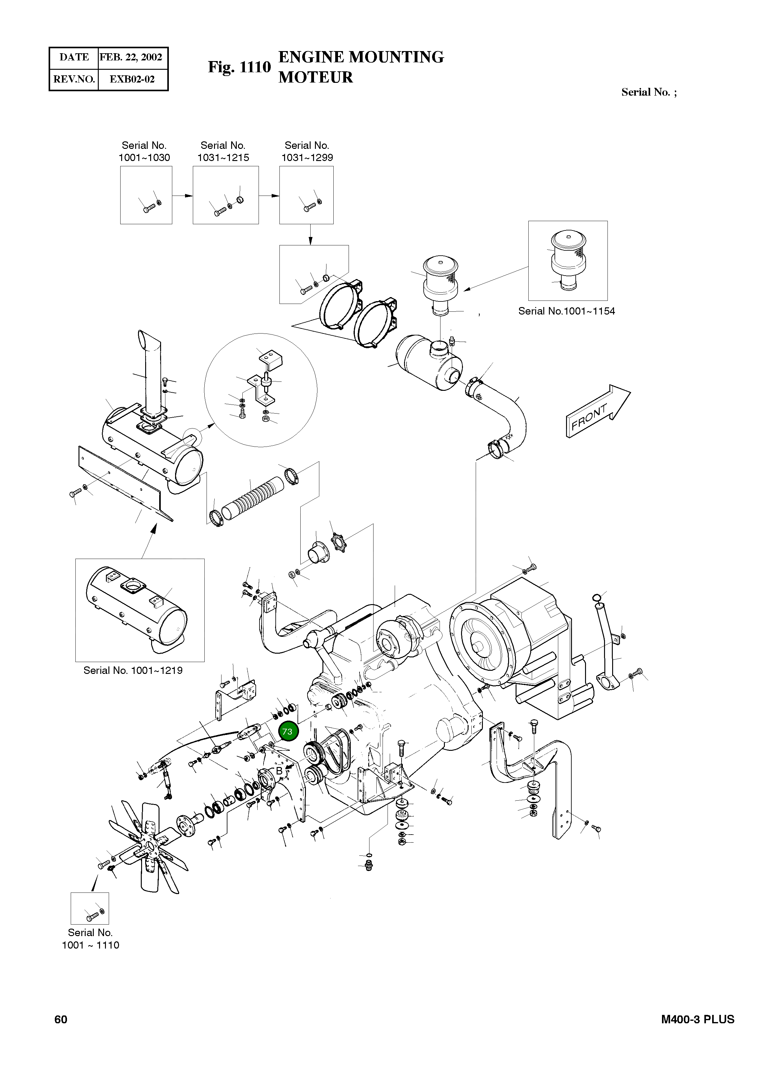 Болт M20X1.5X80 S0770461 Komatsu