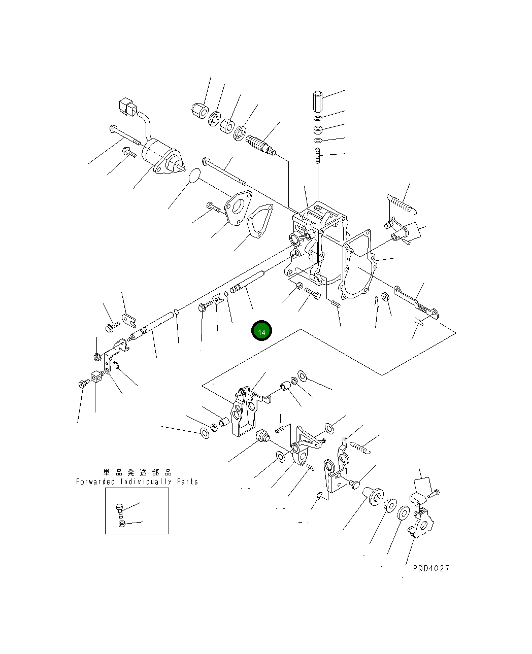 Вал YM119660-61491 Komatsu