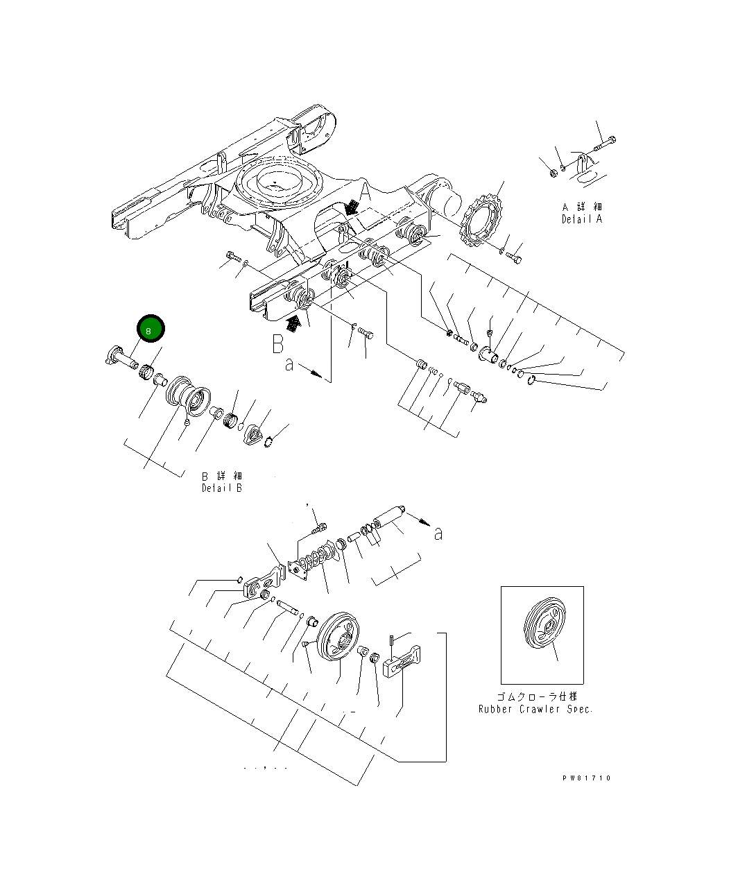 Вал YM172423-37430 Komatsu