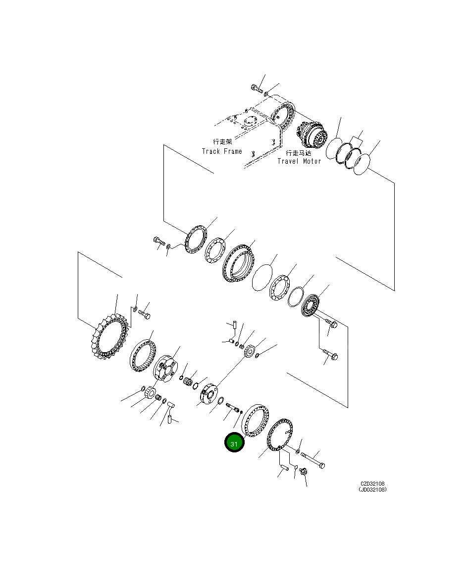 Вал 21M-27-11111 Komatsu