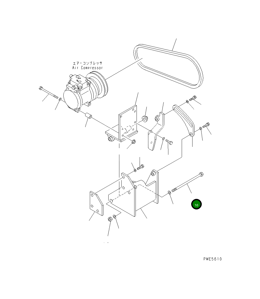Болт, 205MM 423-S62-2510 Komatsu