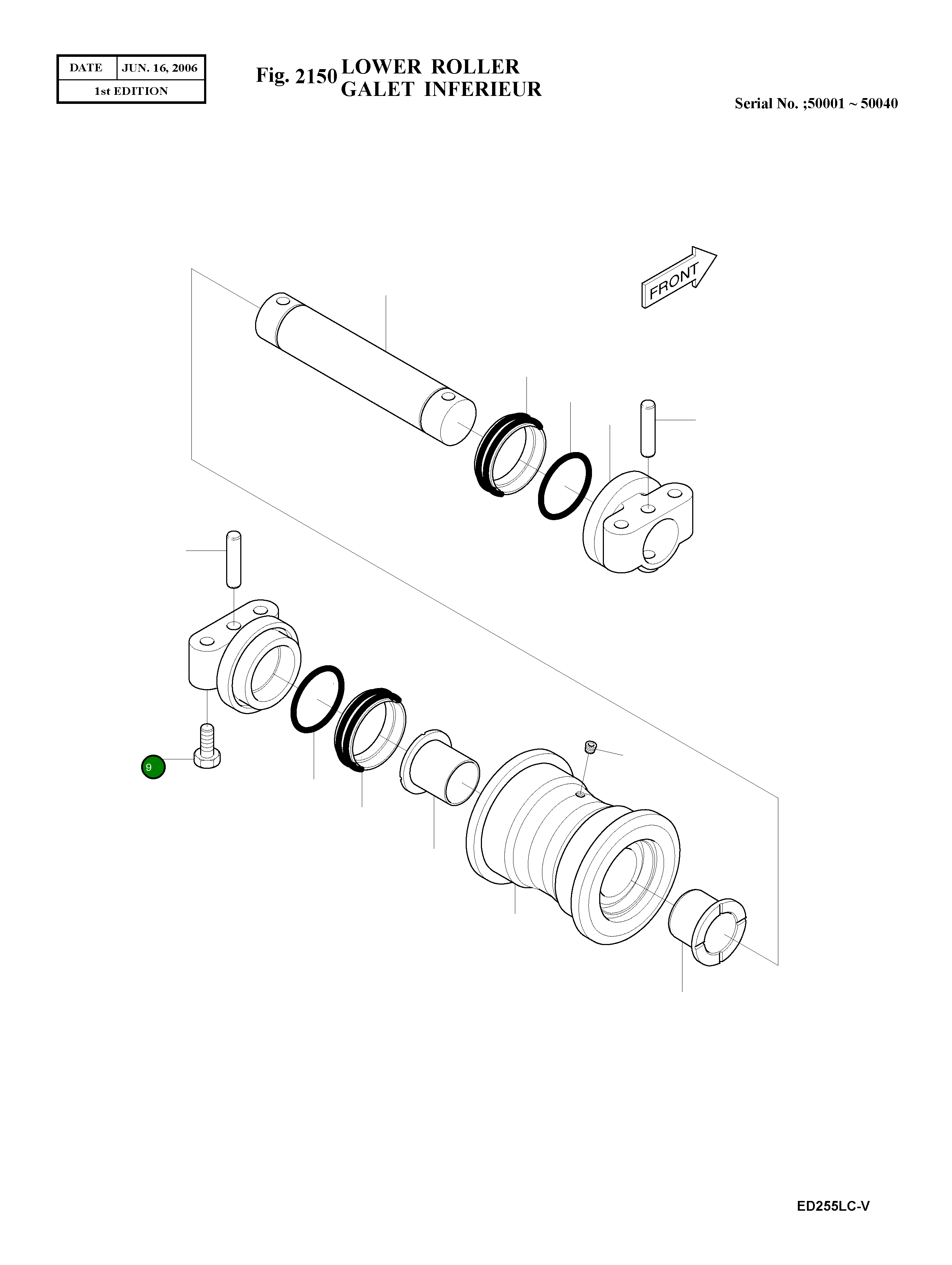 Болт M16X1.5X90 S0766061 Komatsu