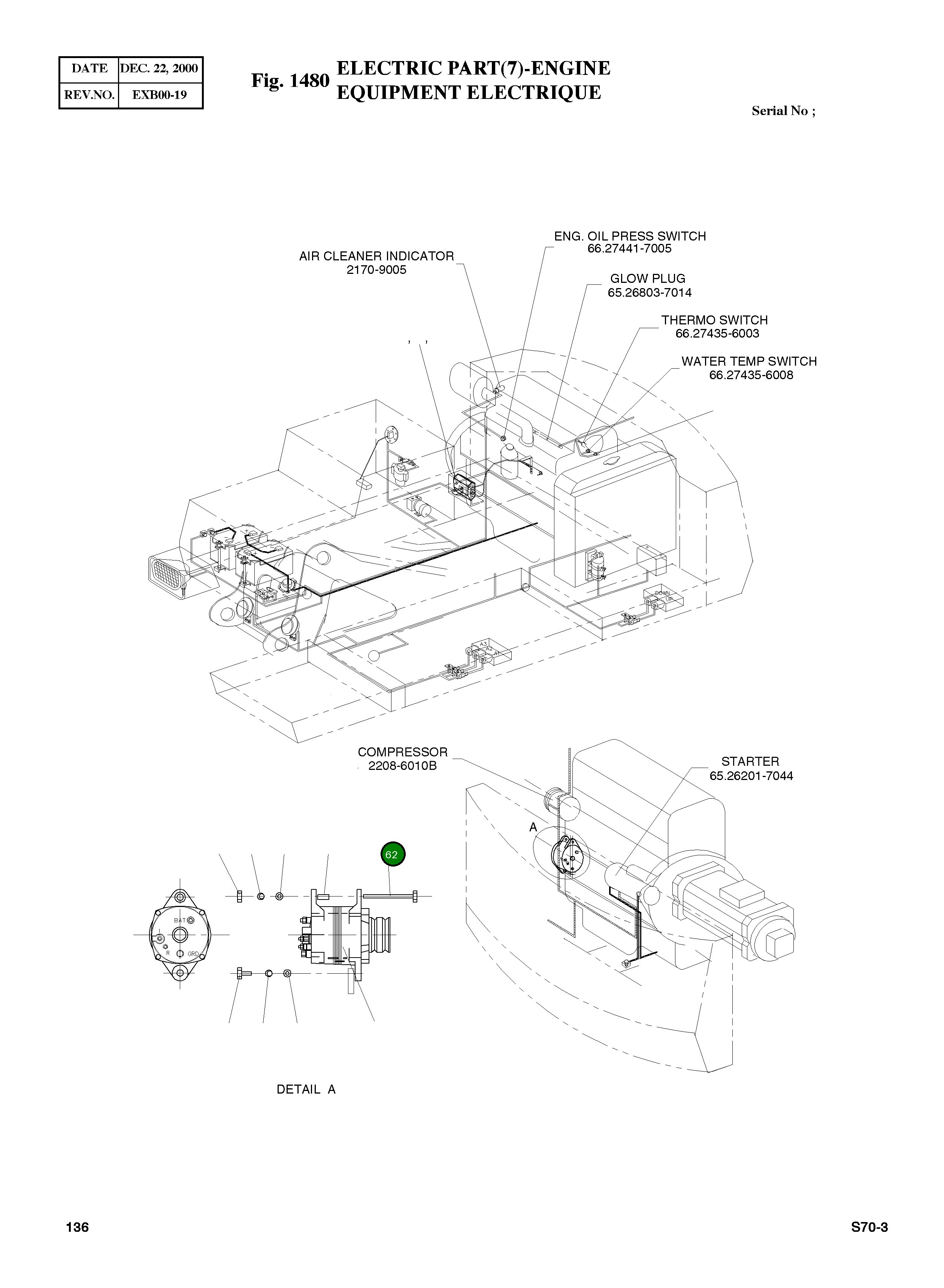Болт M12X1.75X150 S0562553 Komatsu